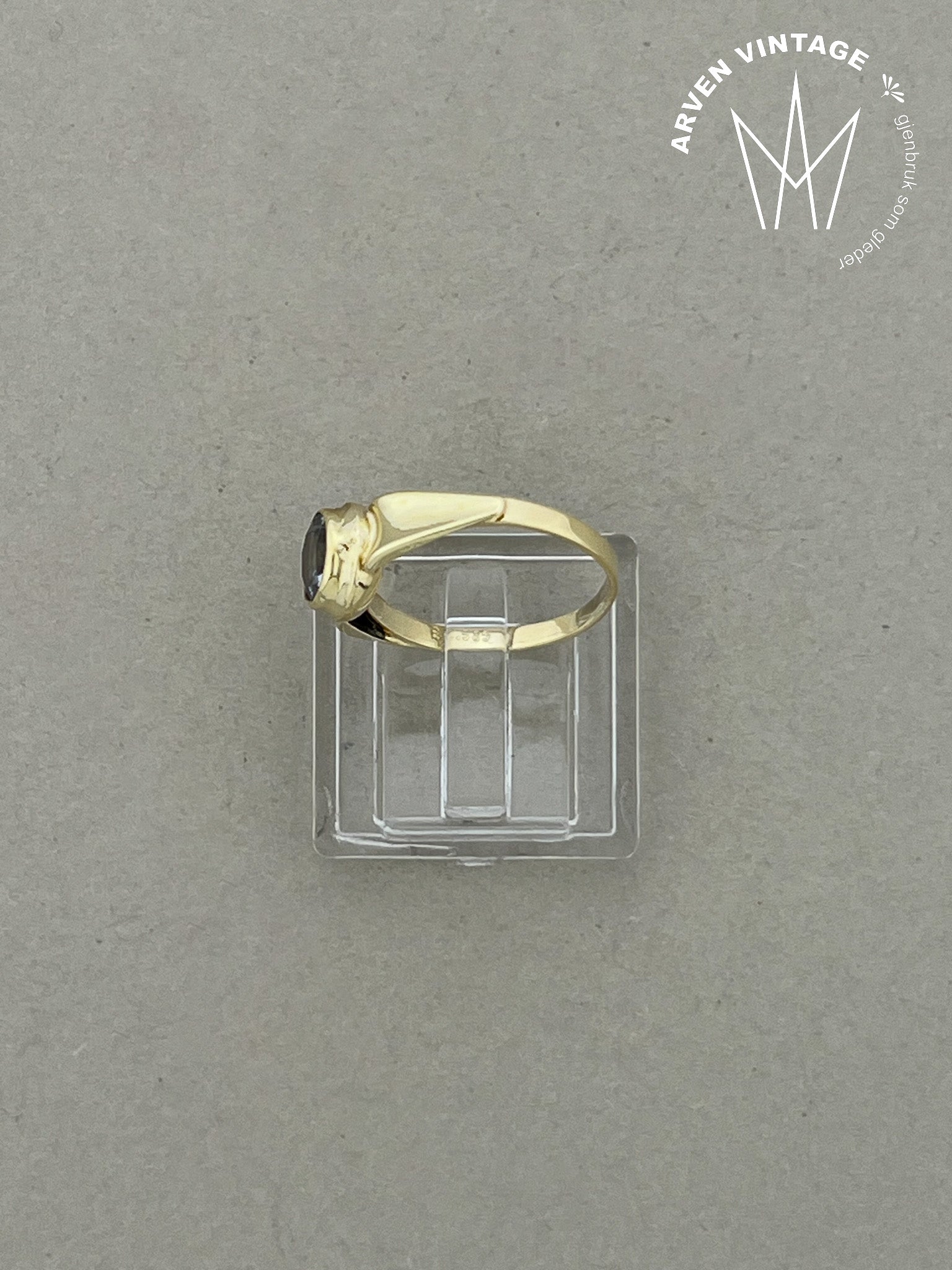 Vintage ring gult gull str 49