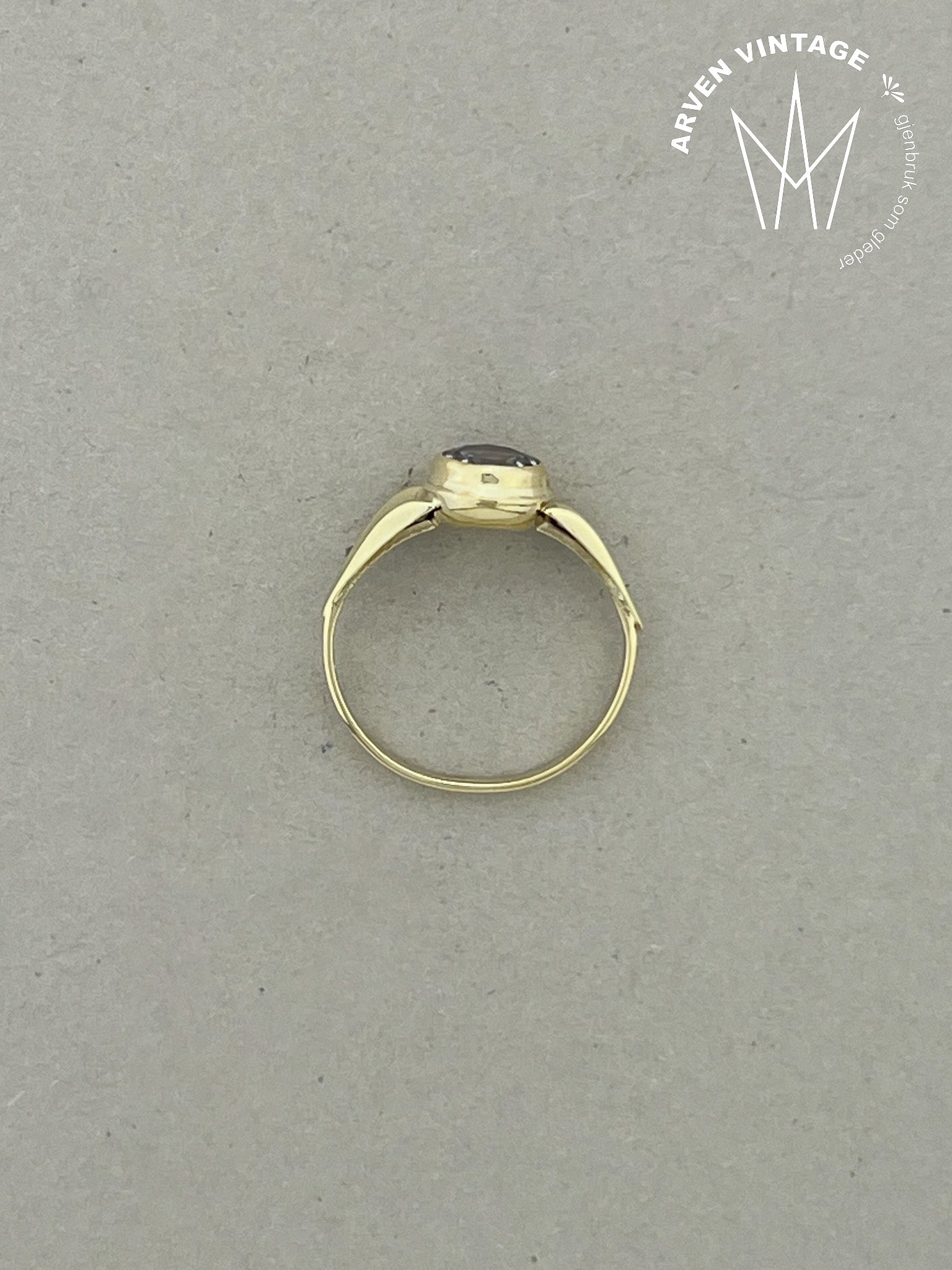 Vintage ring gult gull str 49