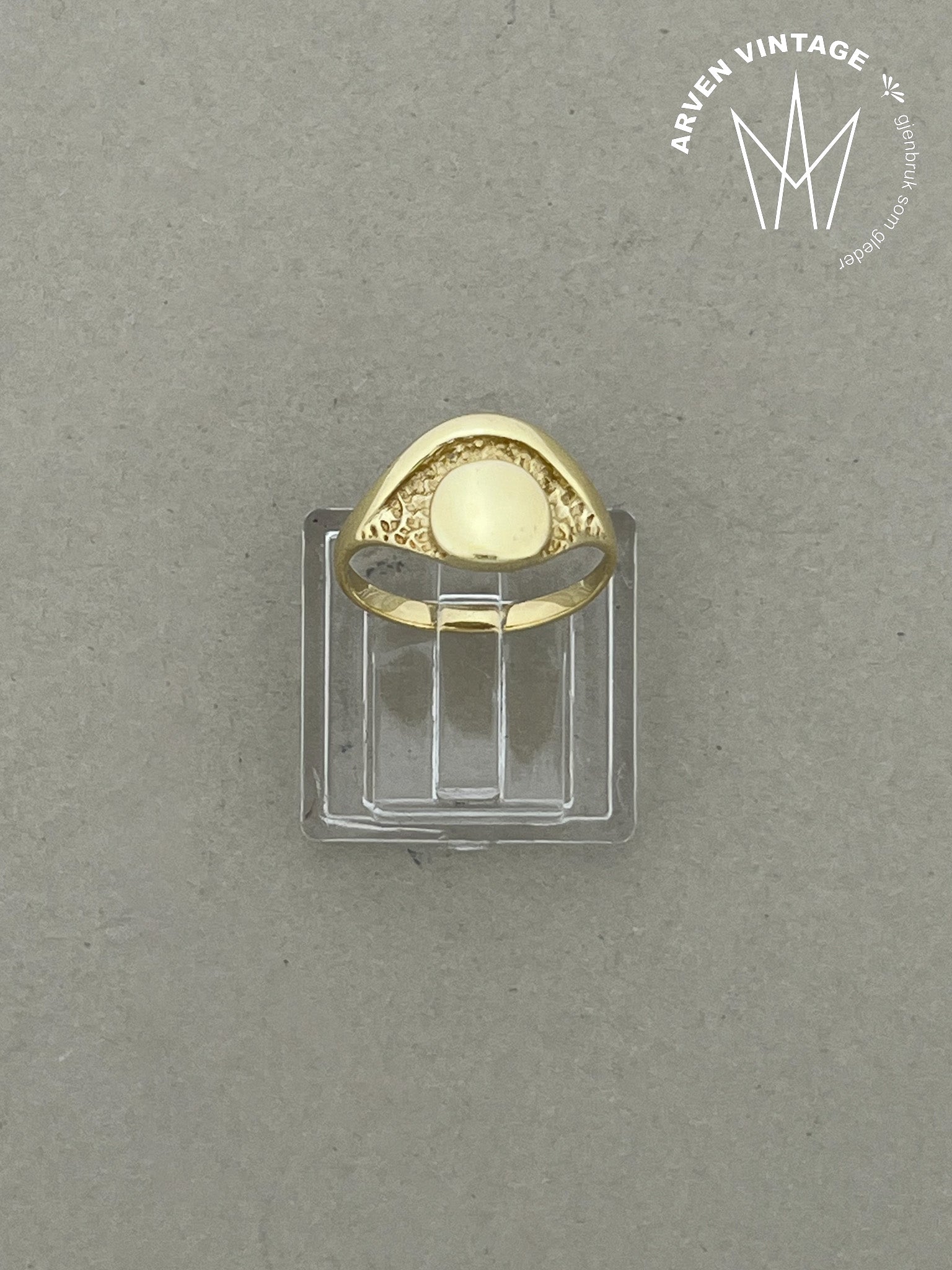 Vintage ring gult gull str 49