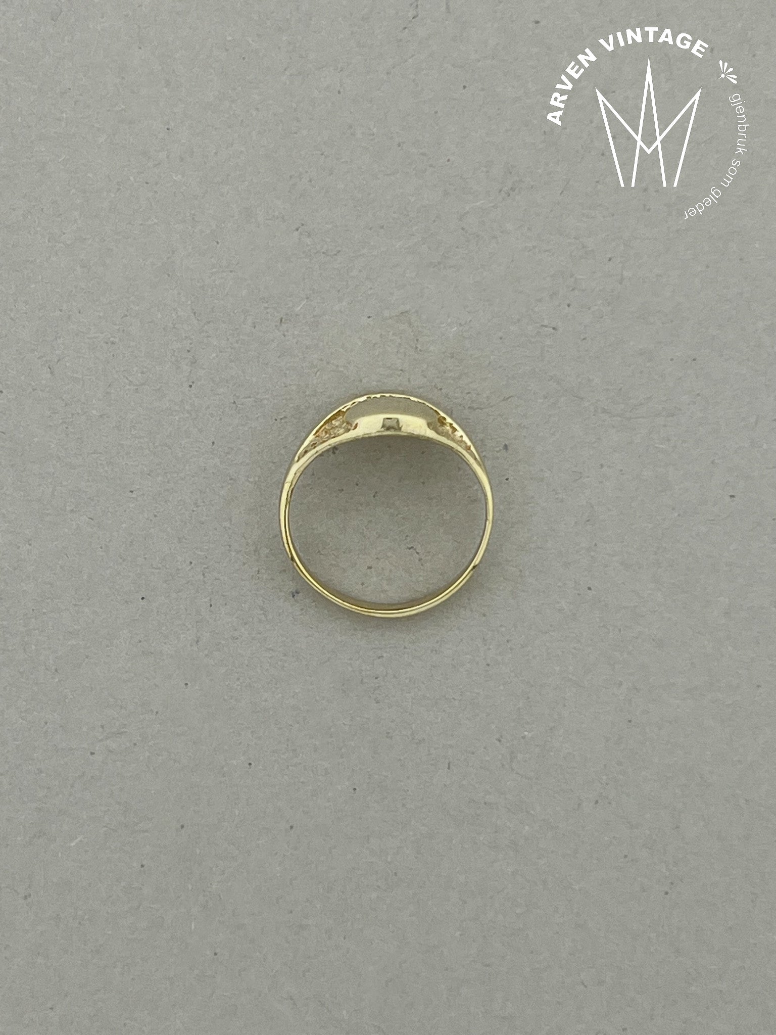 Vintage ring gult gull str 49