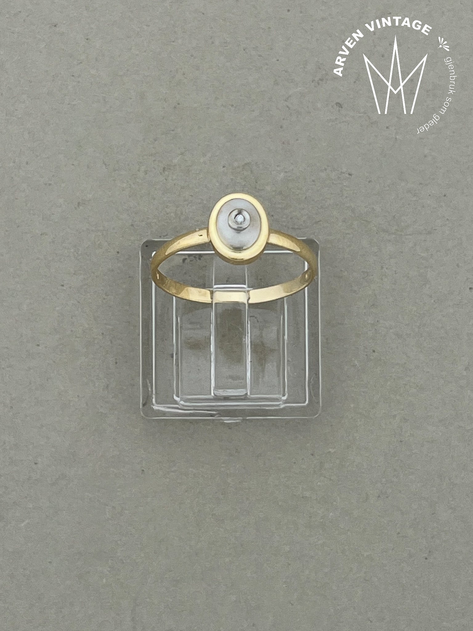 Vintage ring gult gull str 54