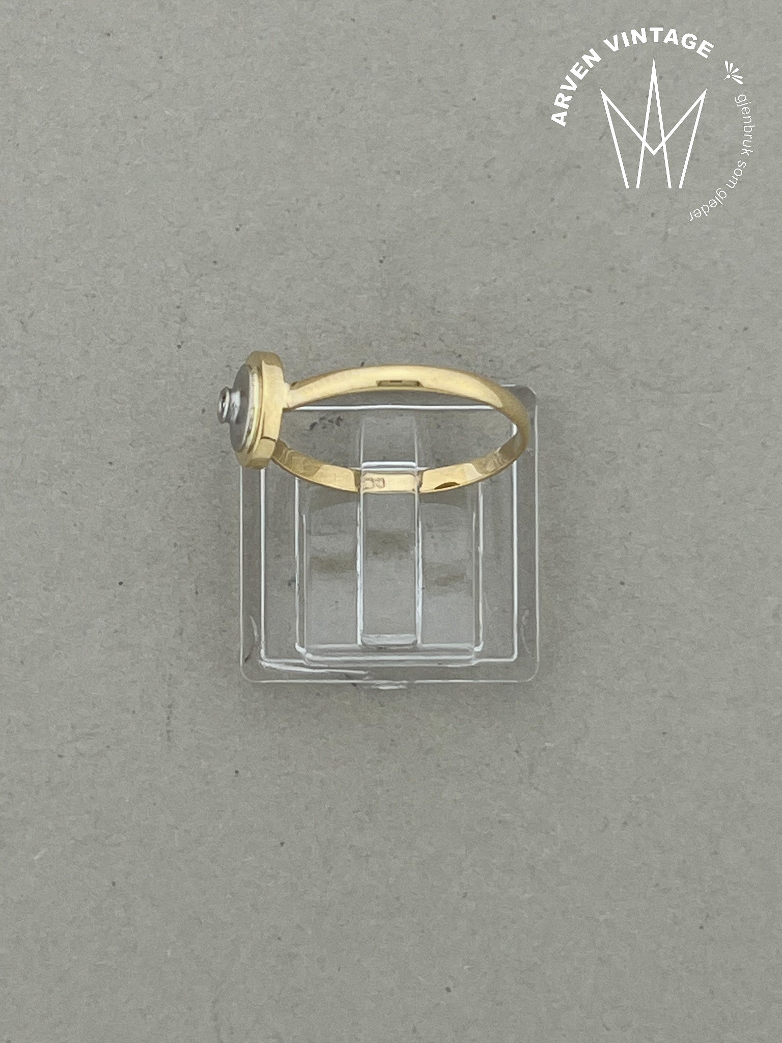 Vintage ring gult gull str 54