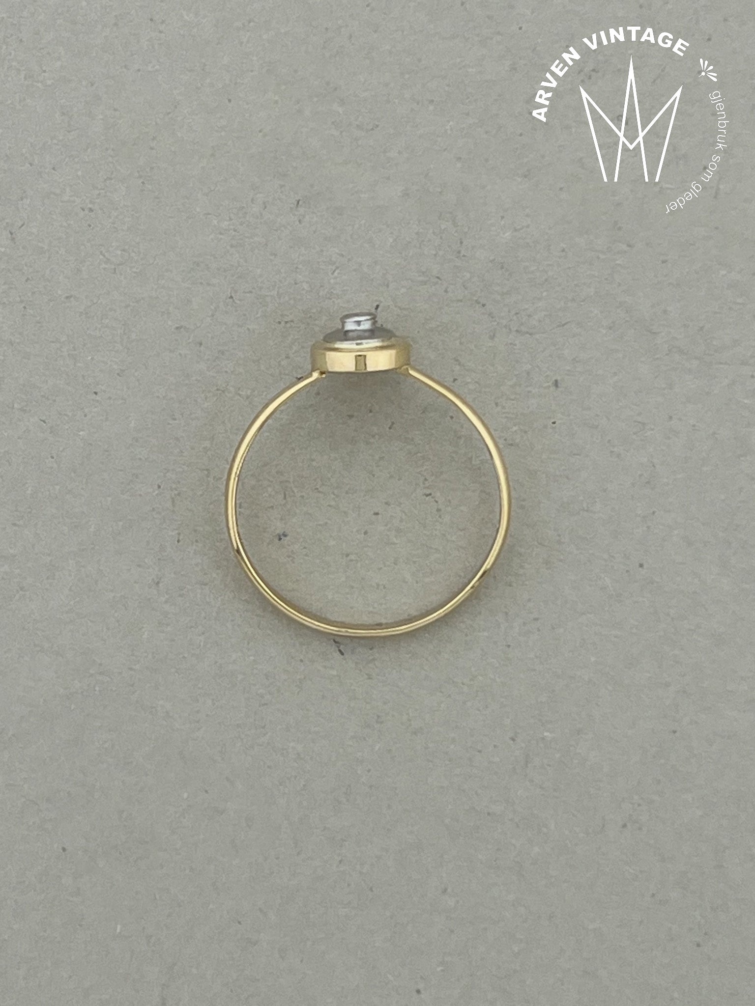 Vintage ring gult gull str 54