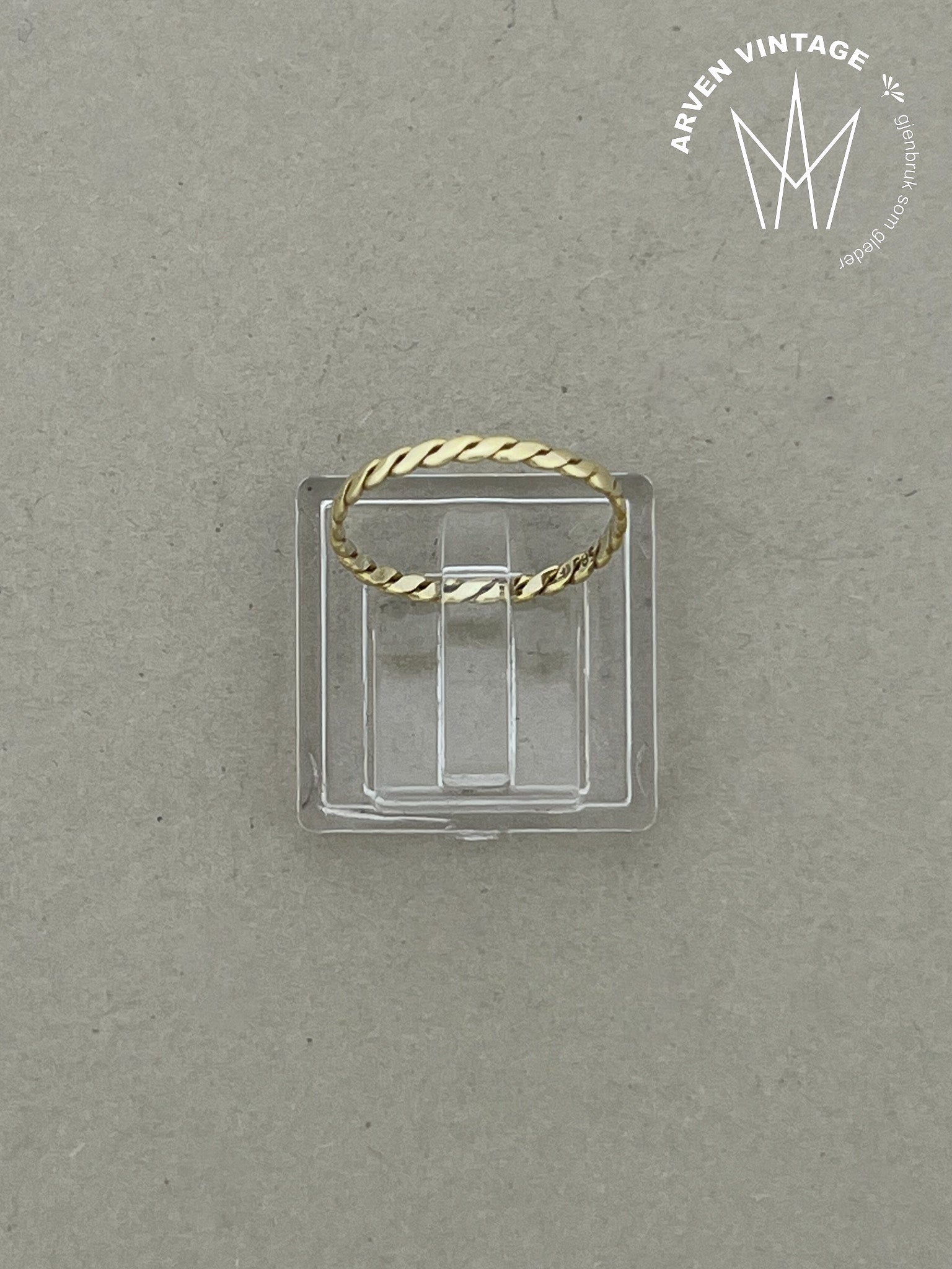 Vintage ring gult gull str 49