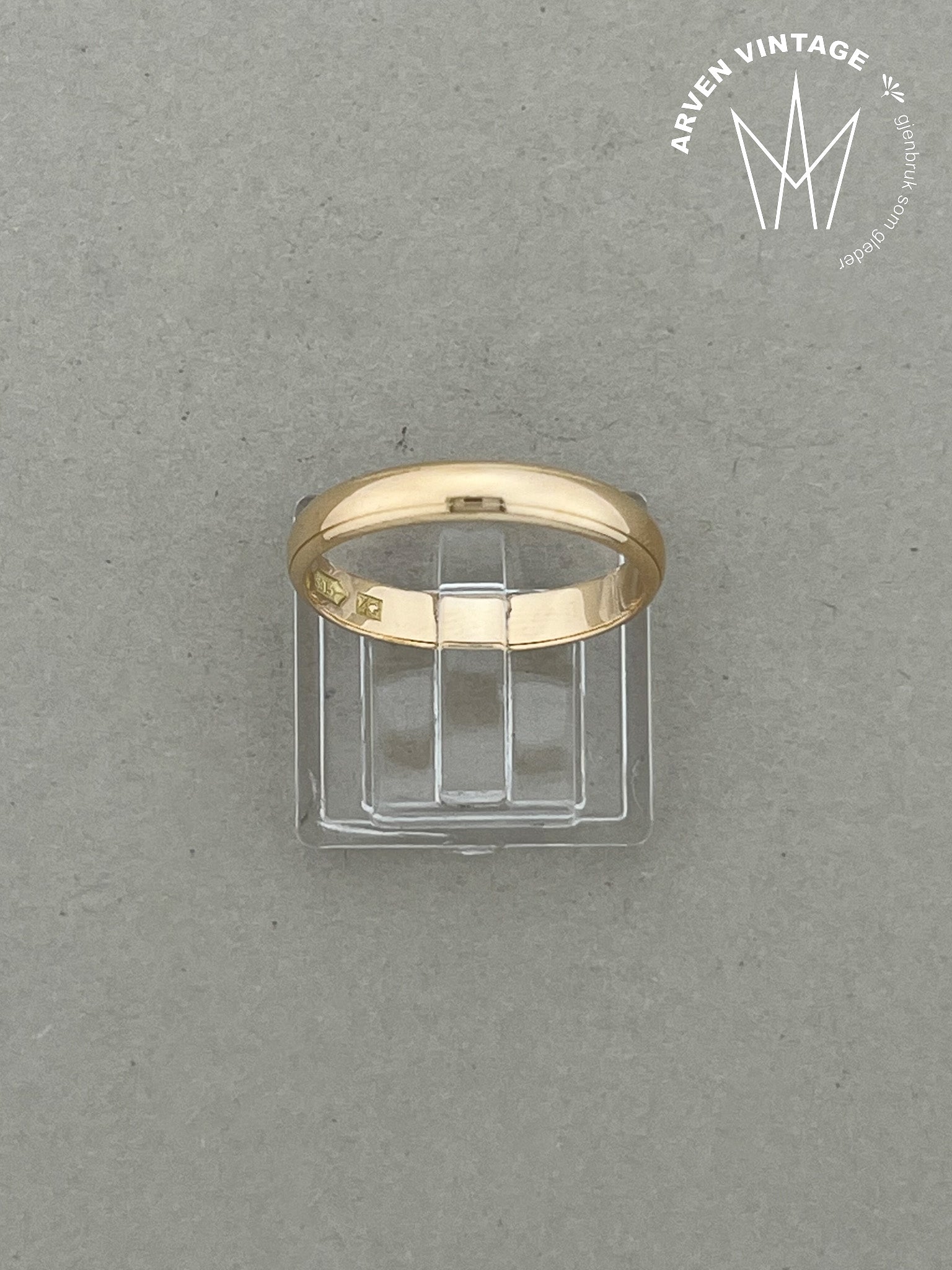 Vintage ring gult gull str 60