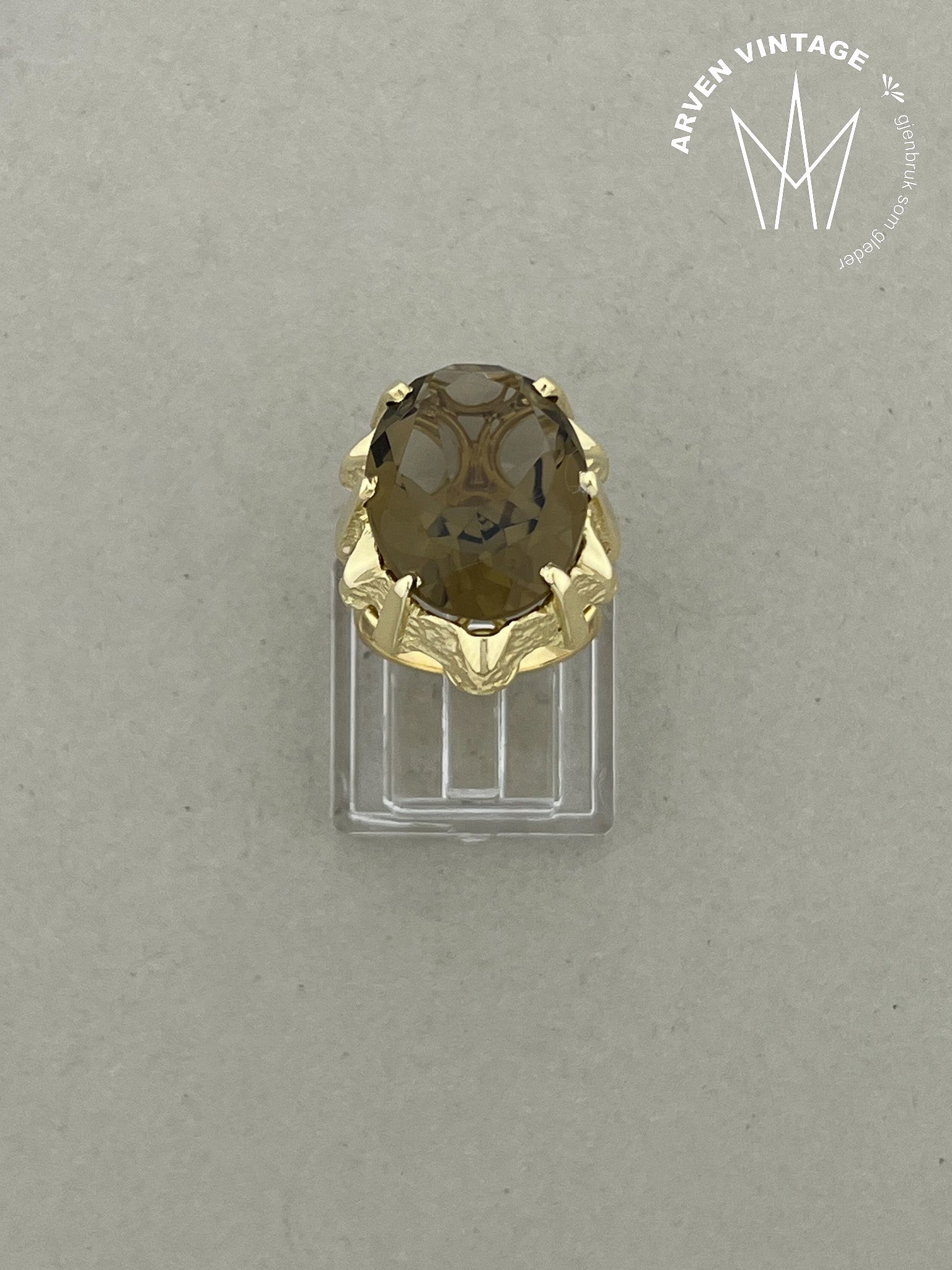 Vintage ring gult gull str 51