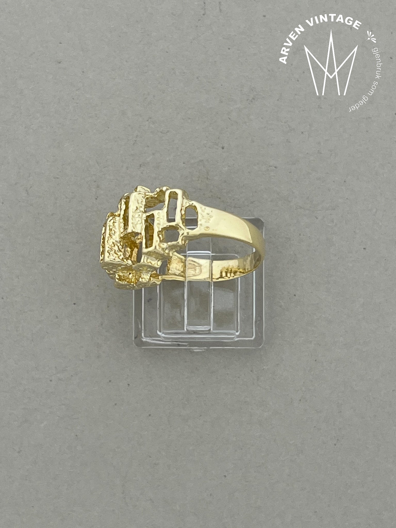 Vintage ring gult gull str 57