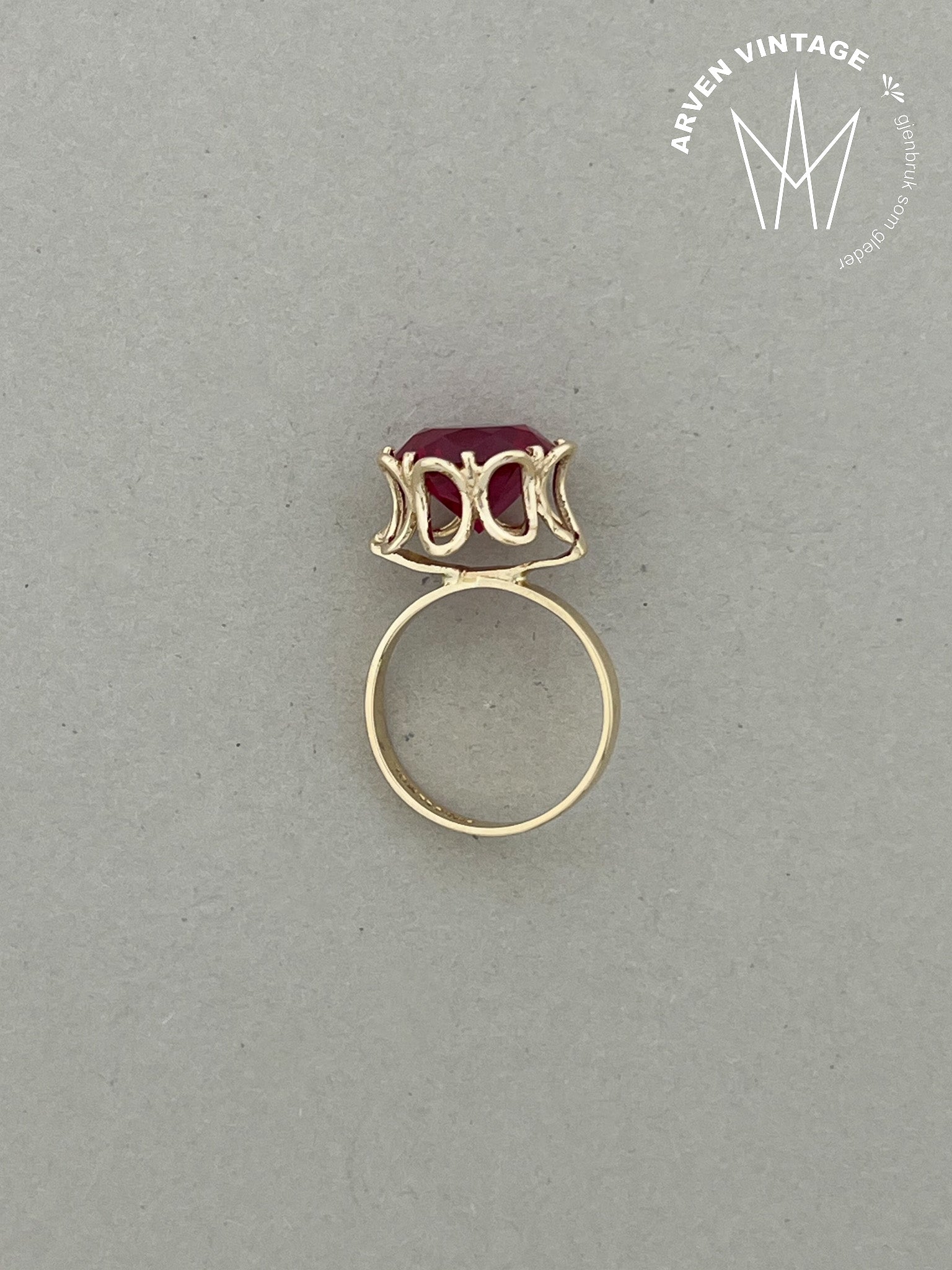 Vintage ring gult gull str 54