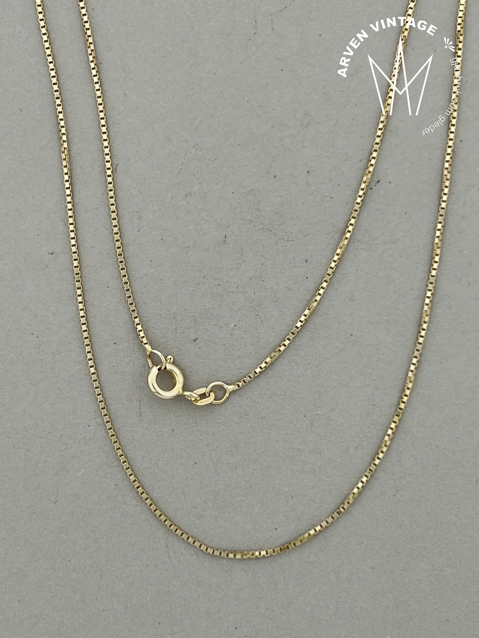 Vintage halskjede gult gull 40cm