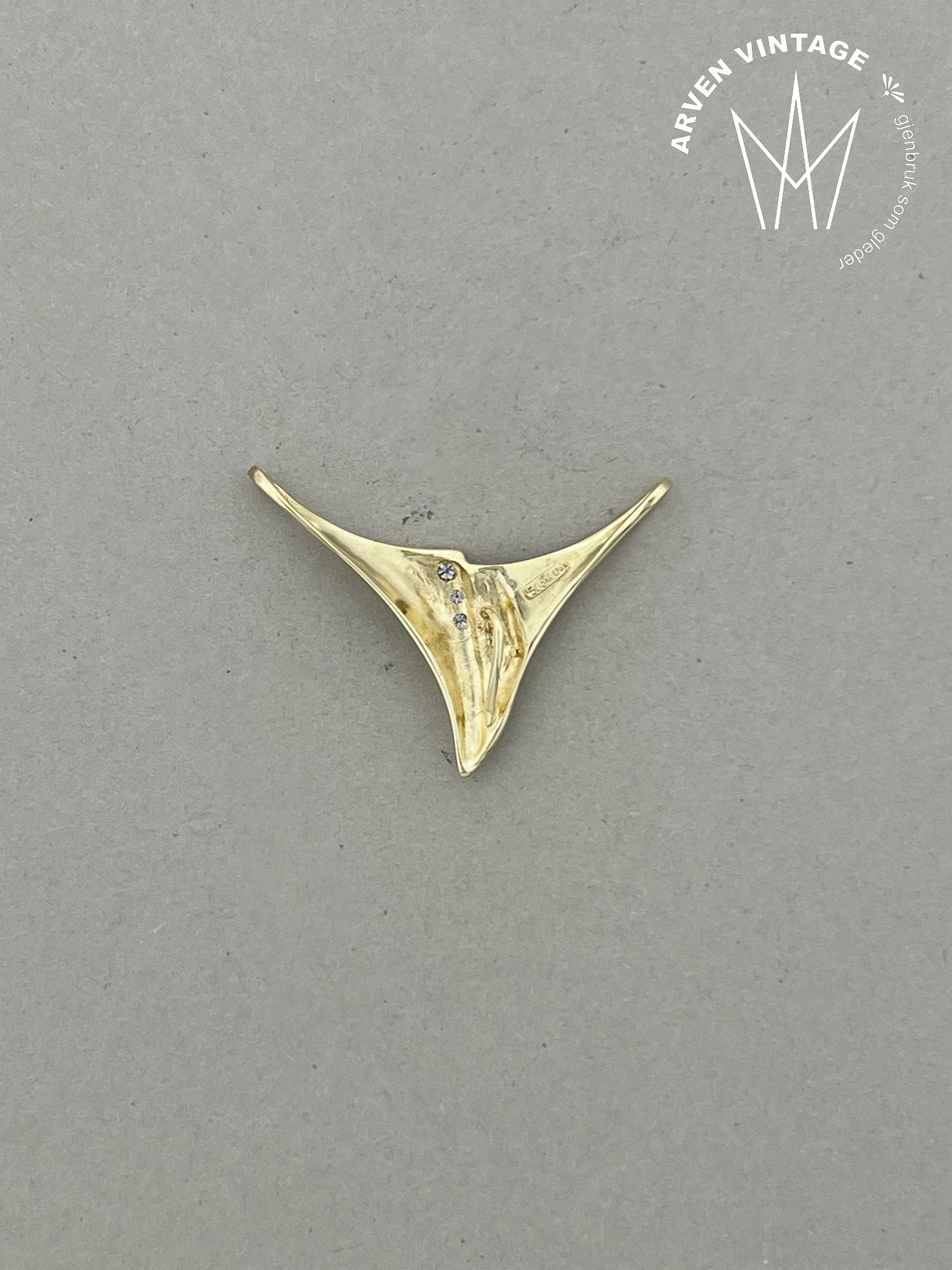 Vintage diamantanheng gult gull