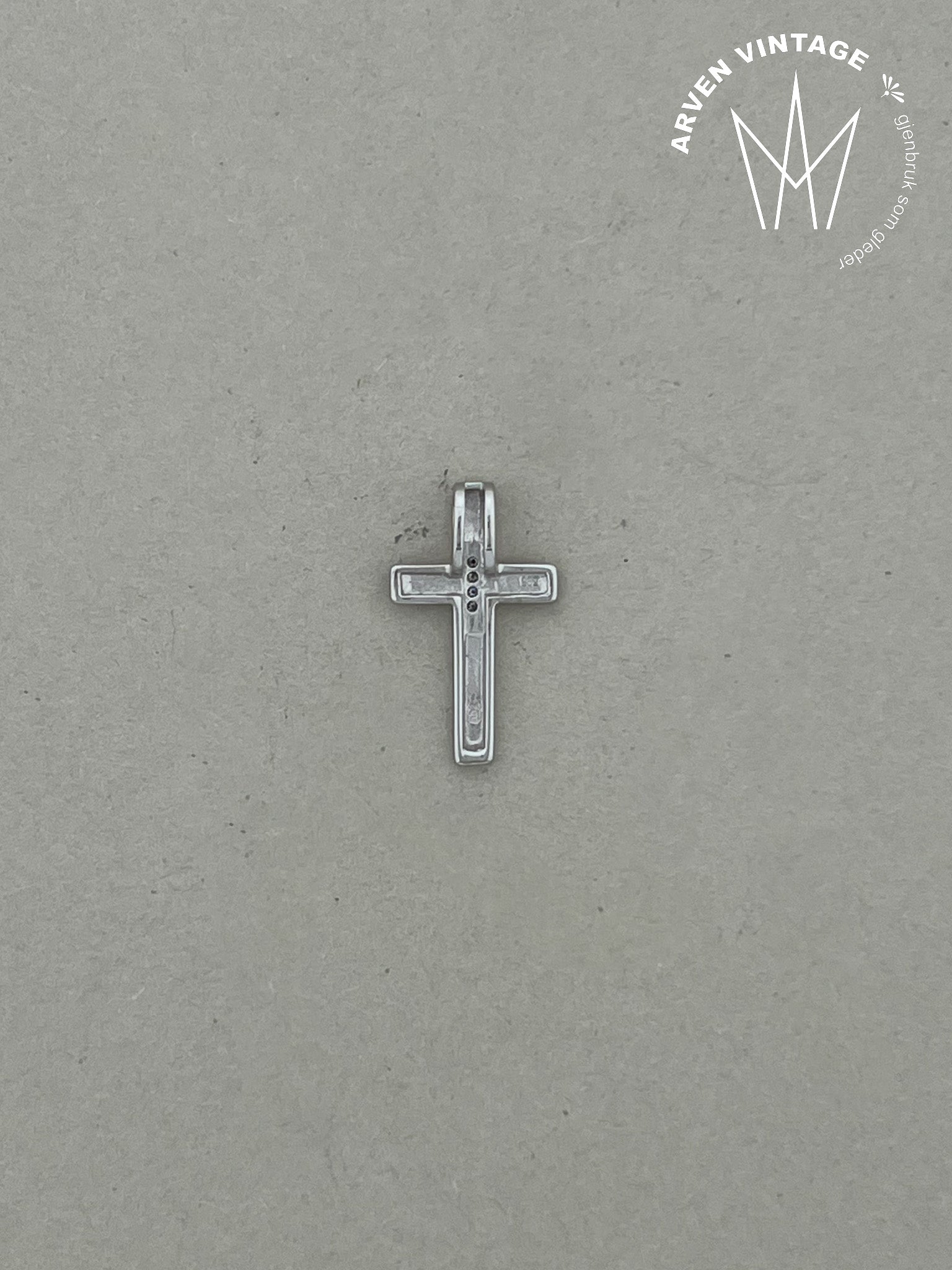 Vintage diamantanheng hvitt gull