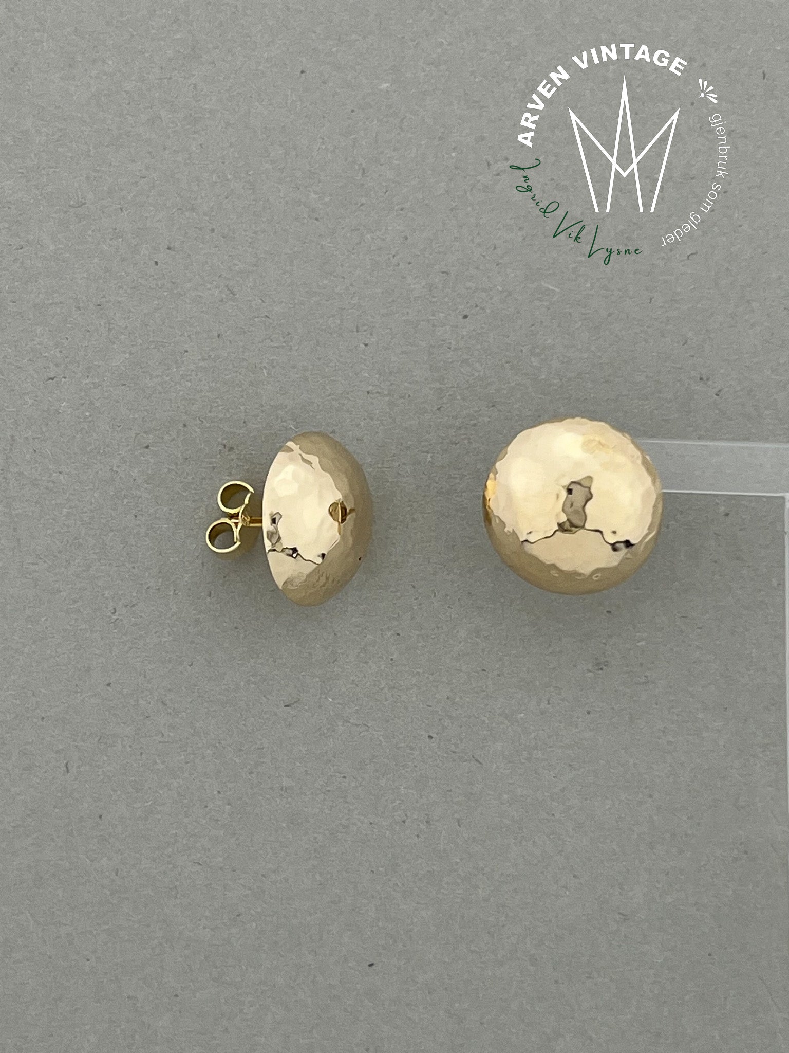 Vintage ørepynt gult gull