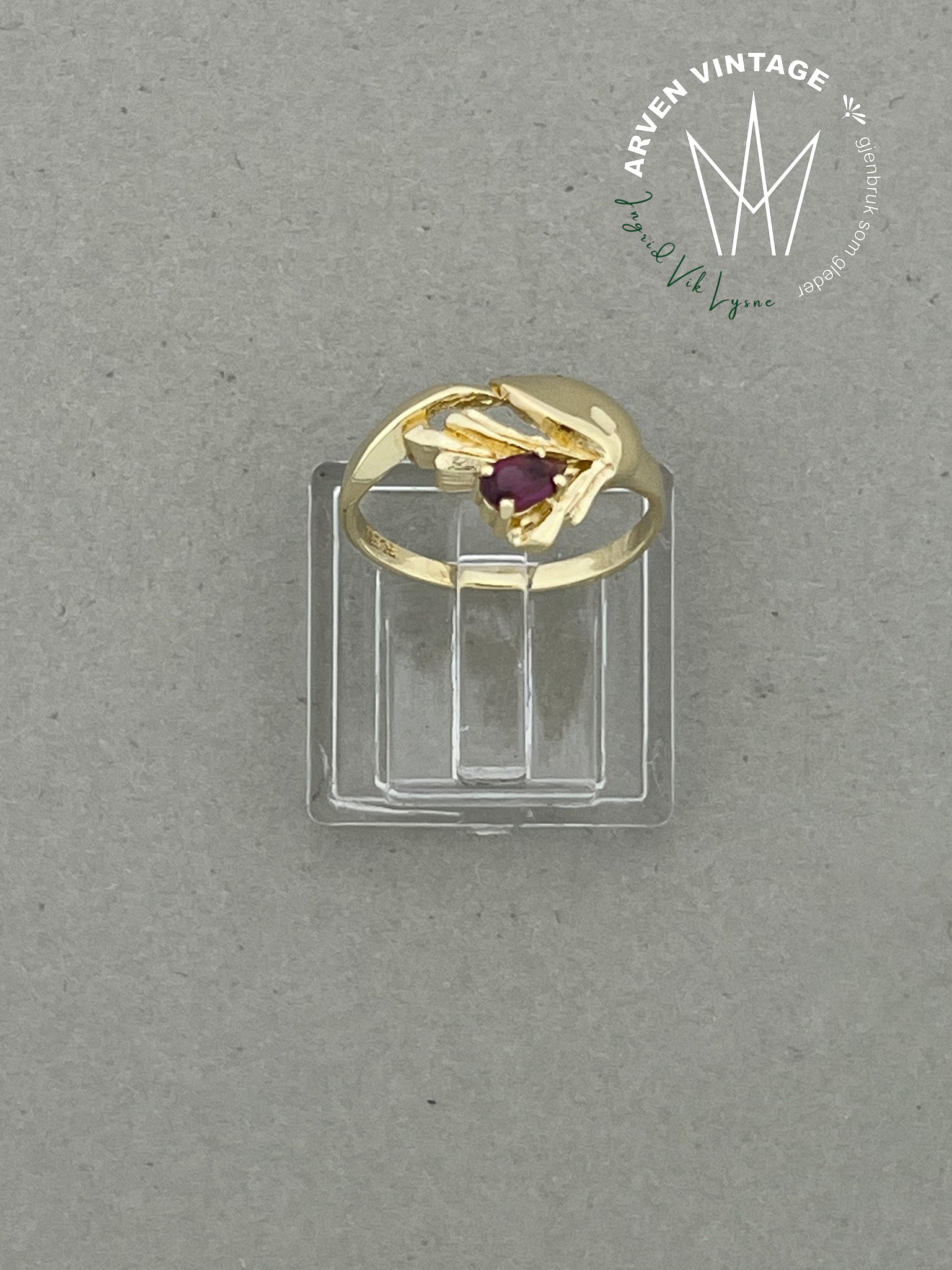 Vintage ring gult gull str 51