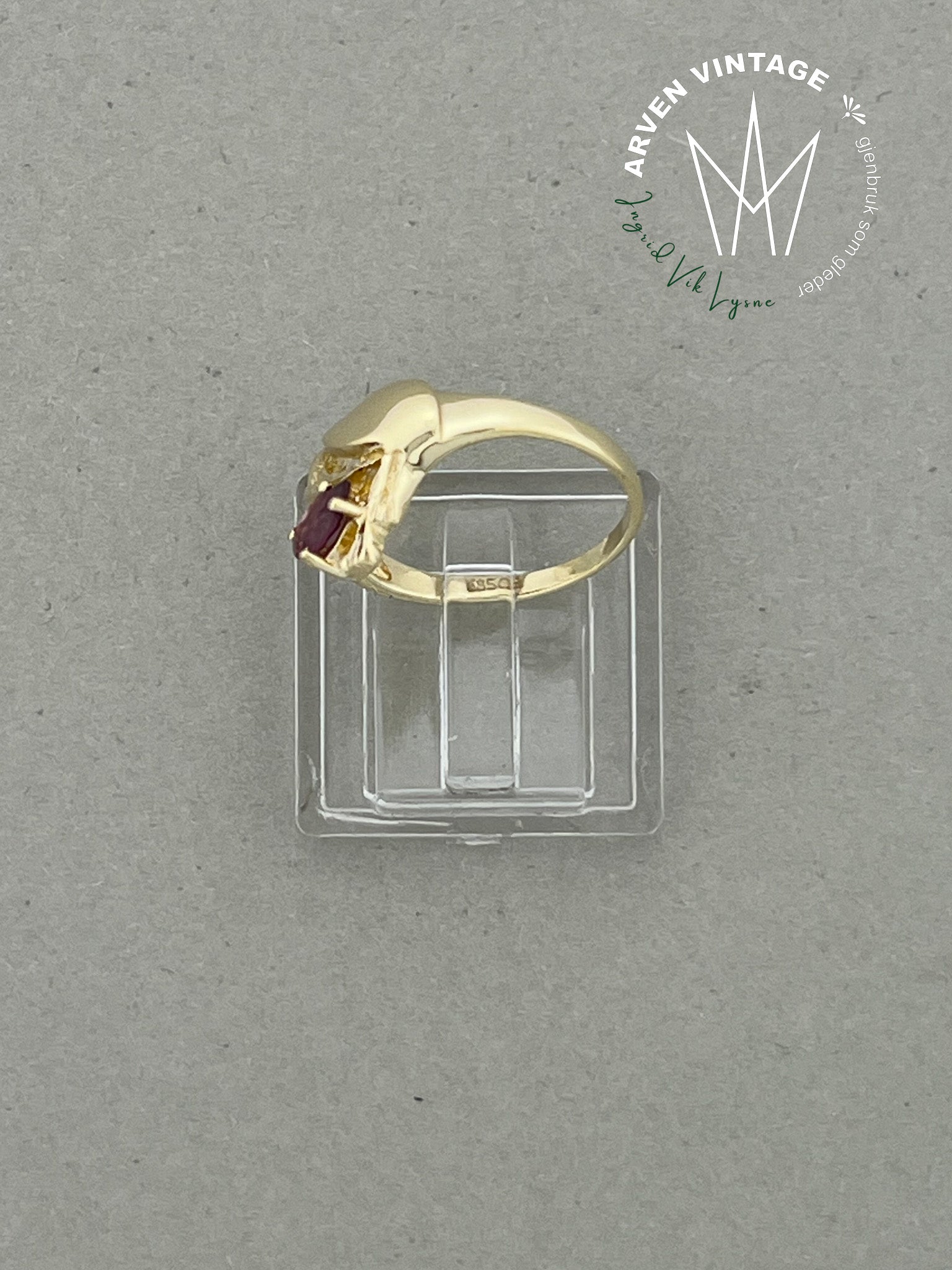 Vintage ring gult gull str 51