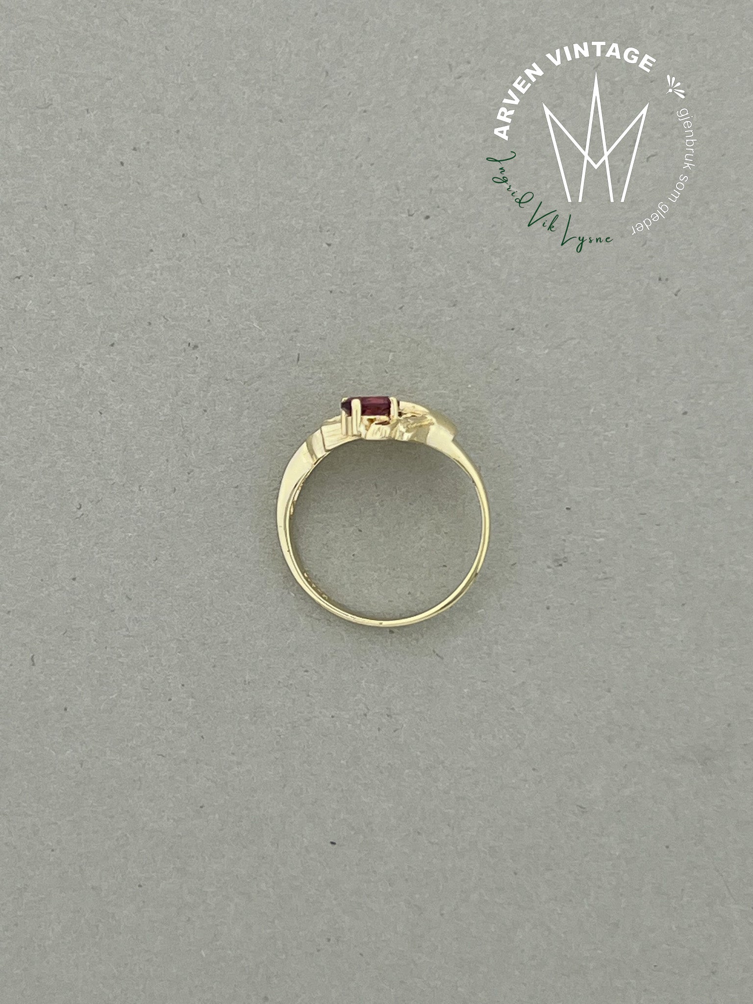 Vintage ring gult gull str 51