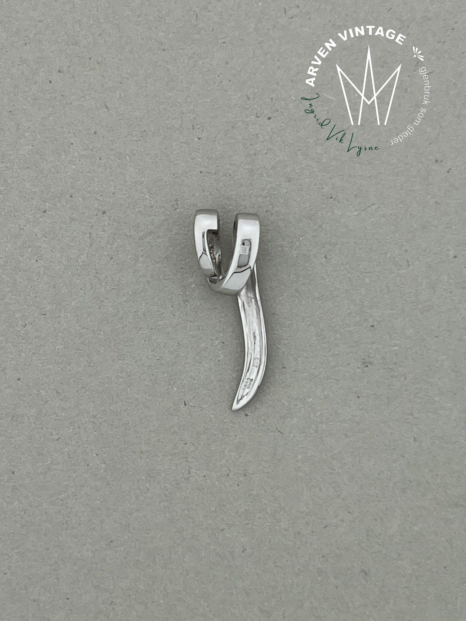 Vintage diamantanheng hvitt gull