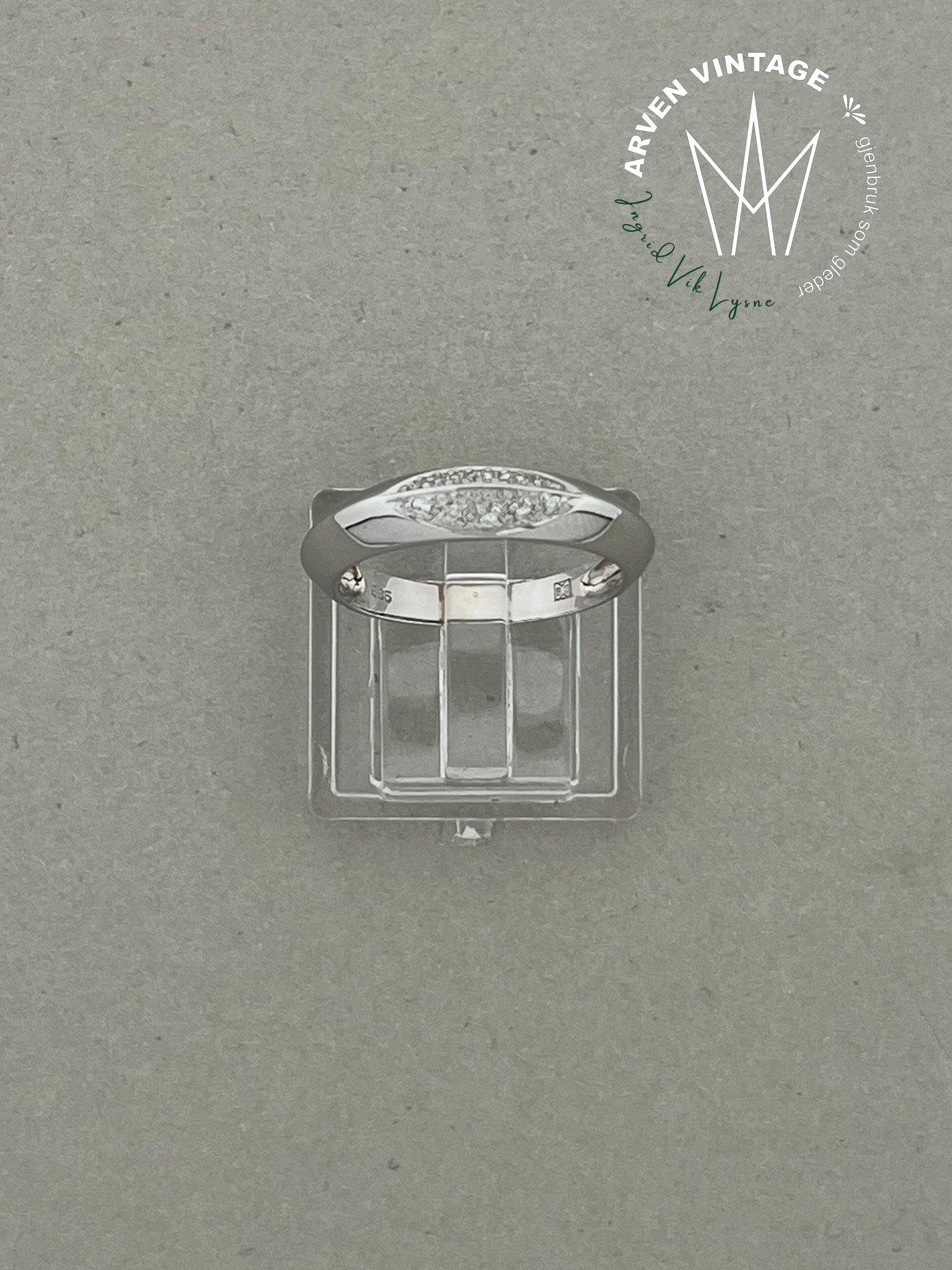 Vintage diamantring hvitt gull