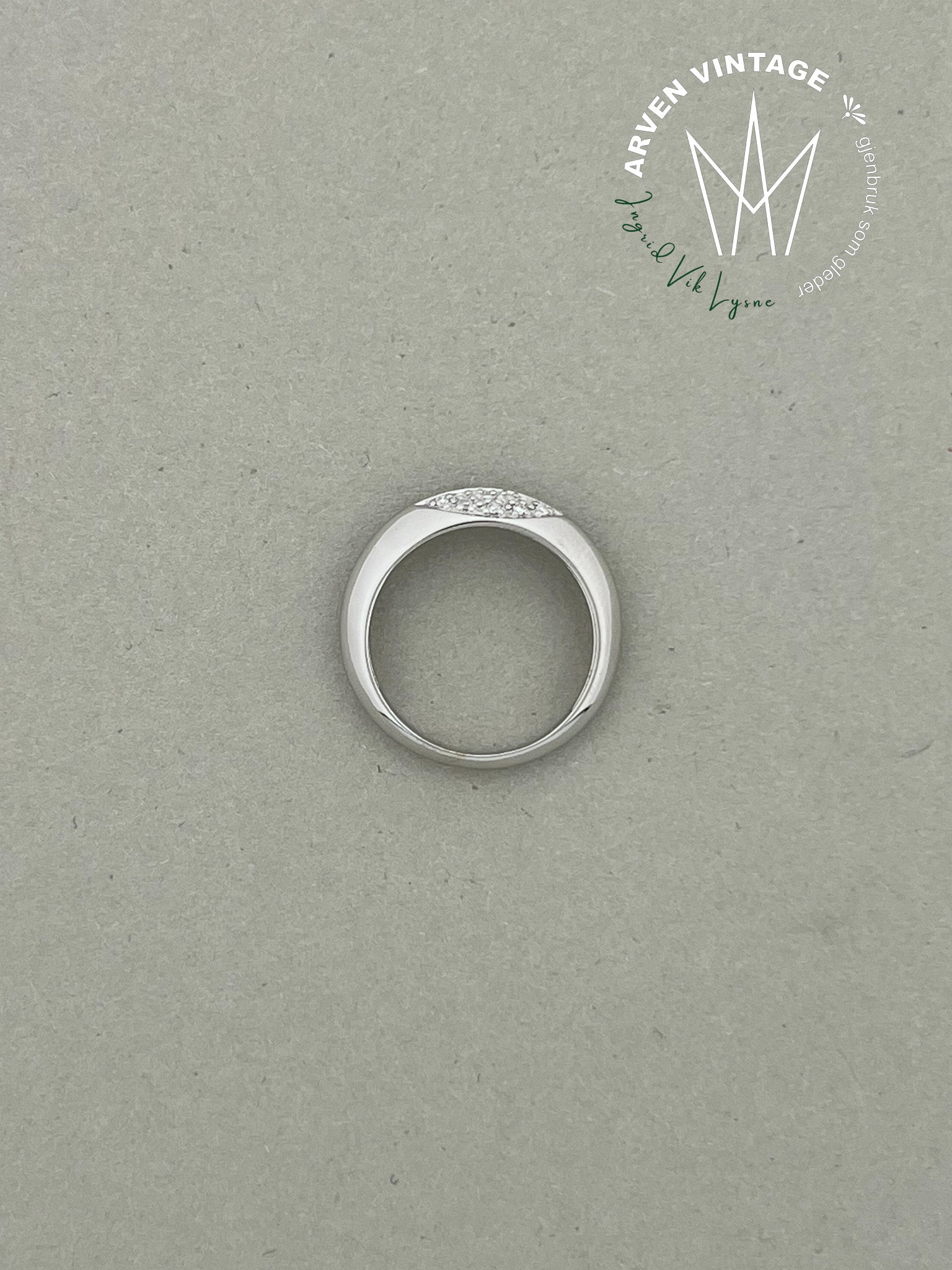 Vintage diamantring hvitt gull