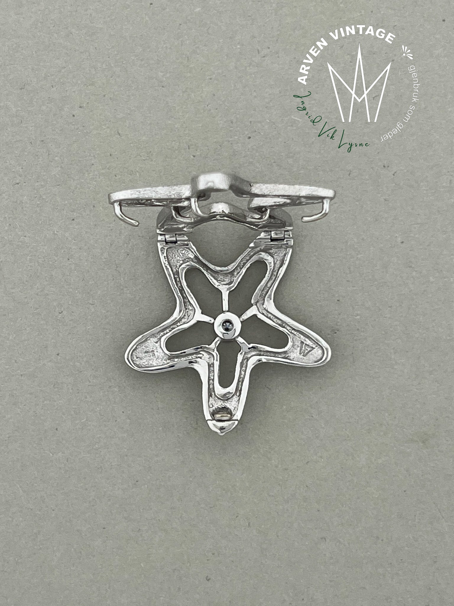 Vintage smykkelås hvitt gull