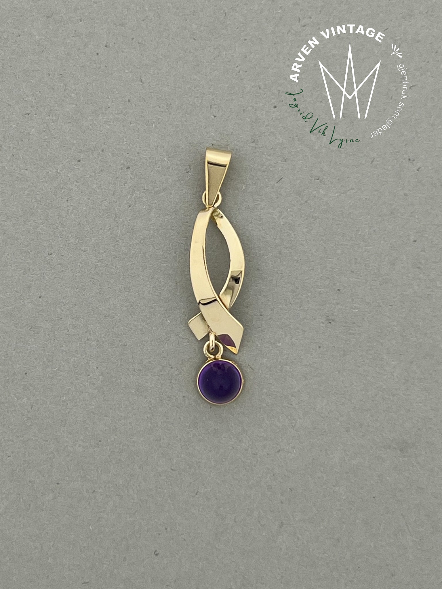 Vintage anheng gult gull