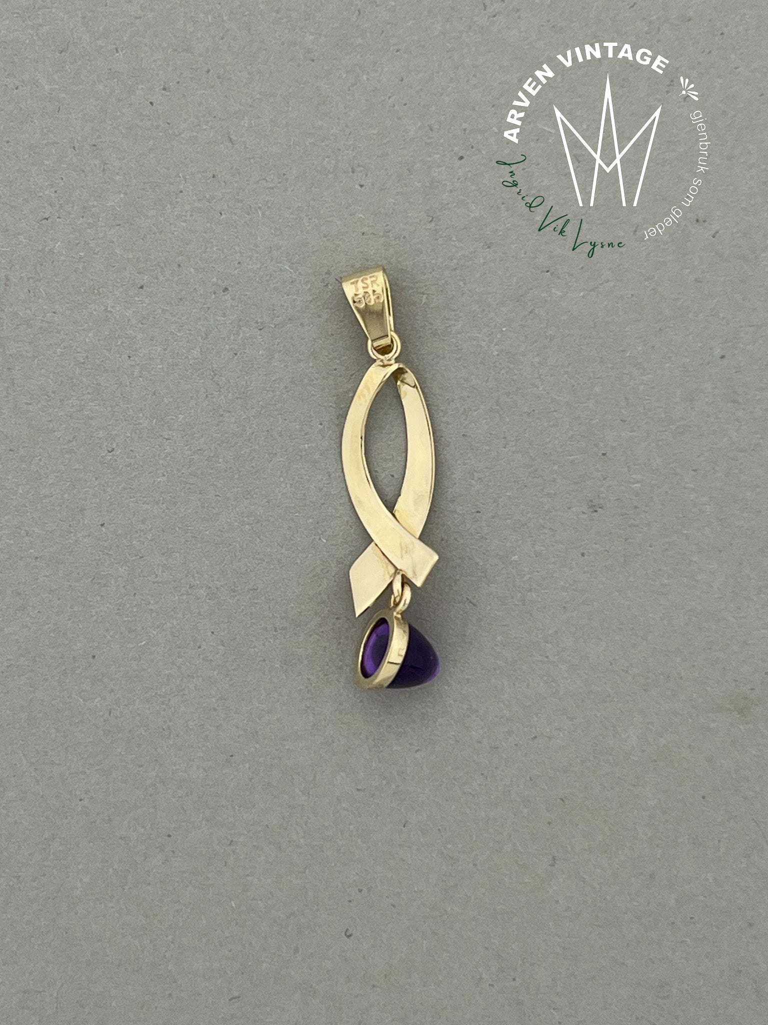 Vintage anheng gult gull