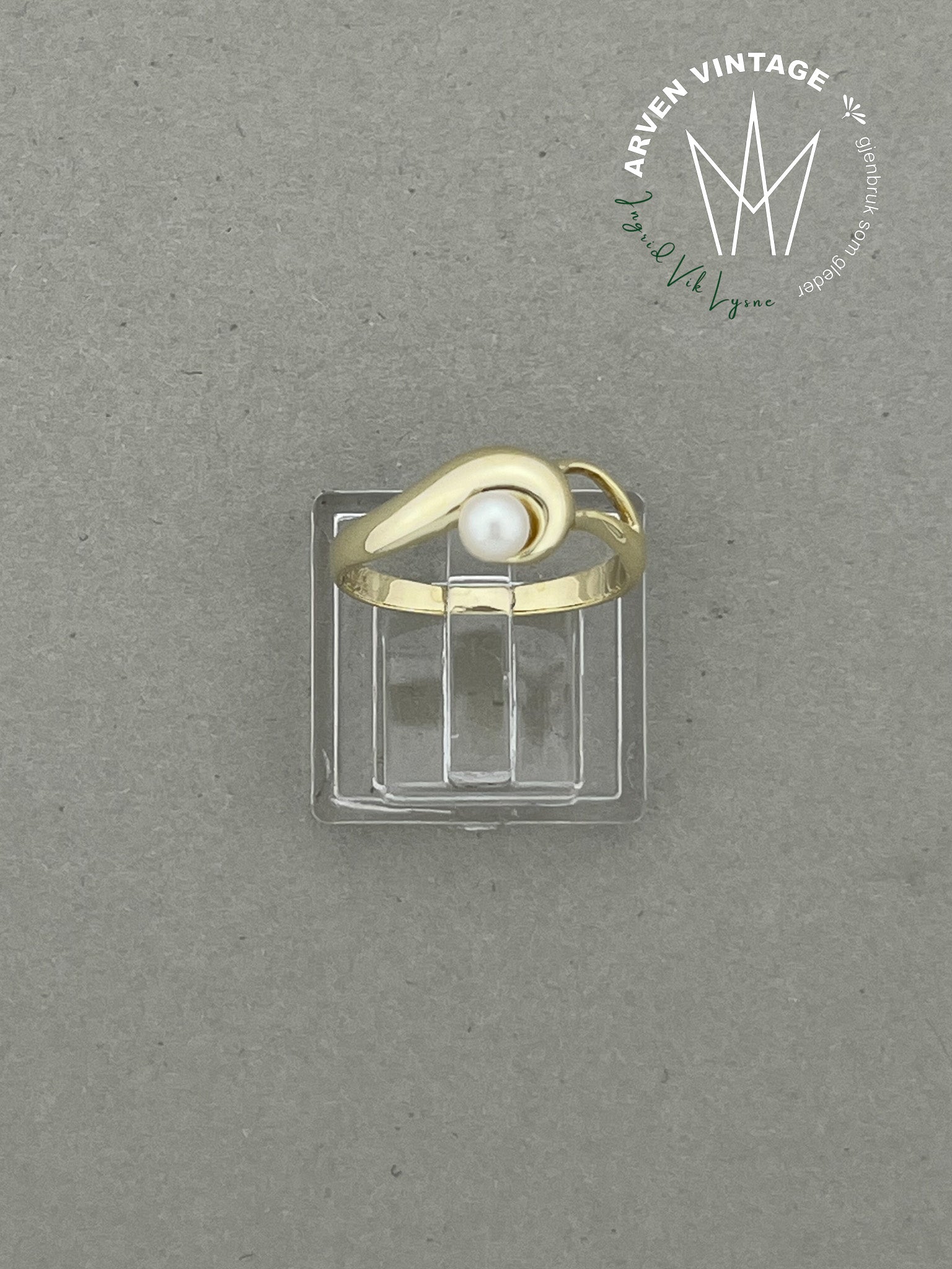 Vintage ring gult gull str 54