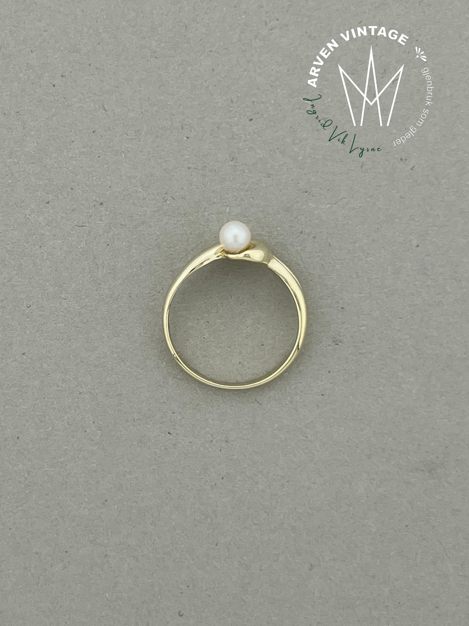 Vintage ring gult gull str 54