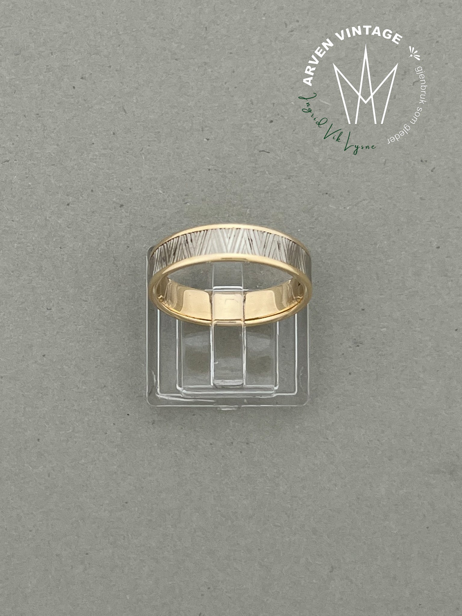 Vintage ring gult gull str 57