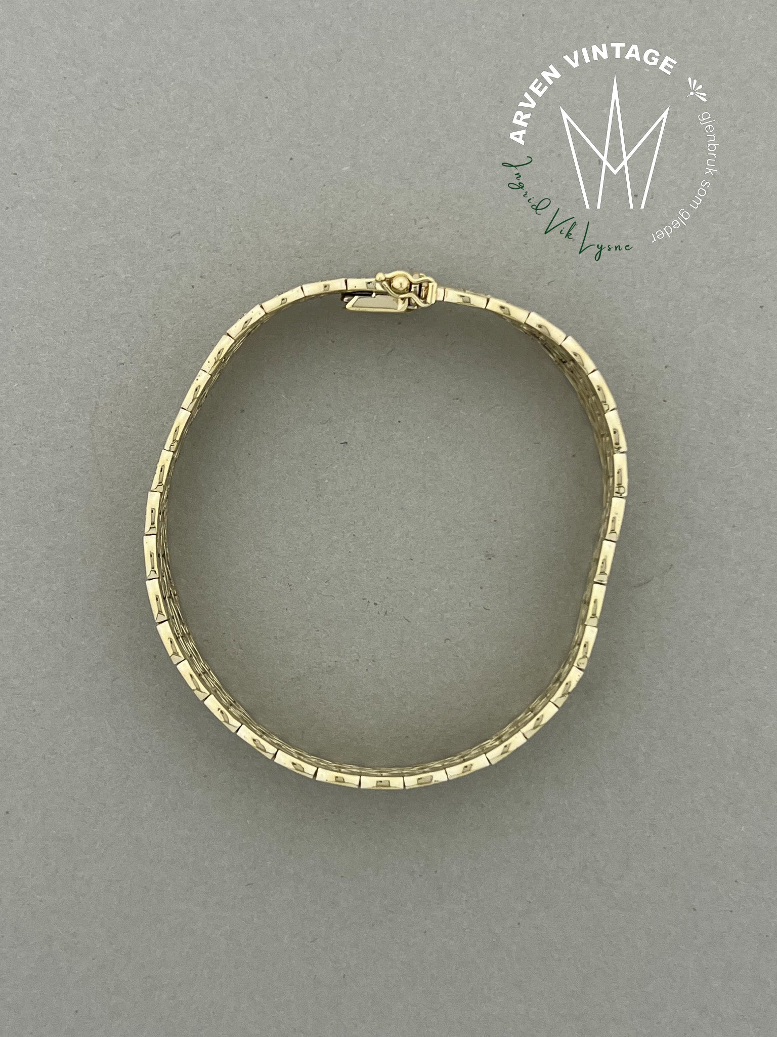 Vintage gull armbånd 19cm