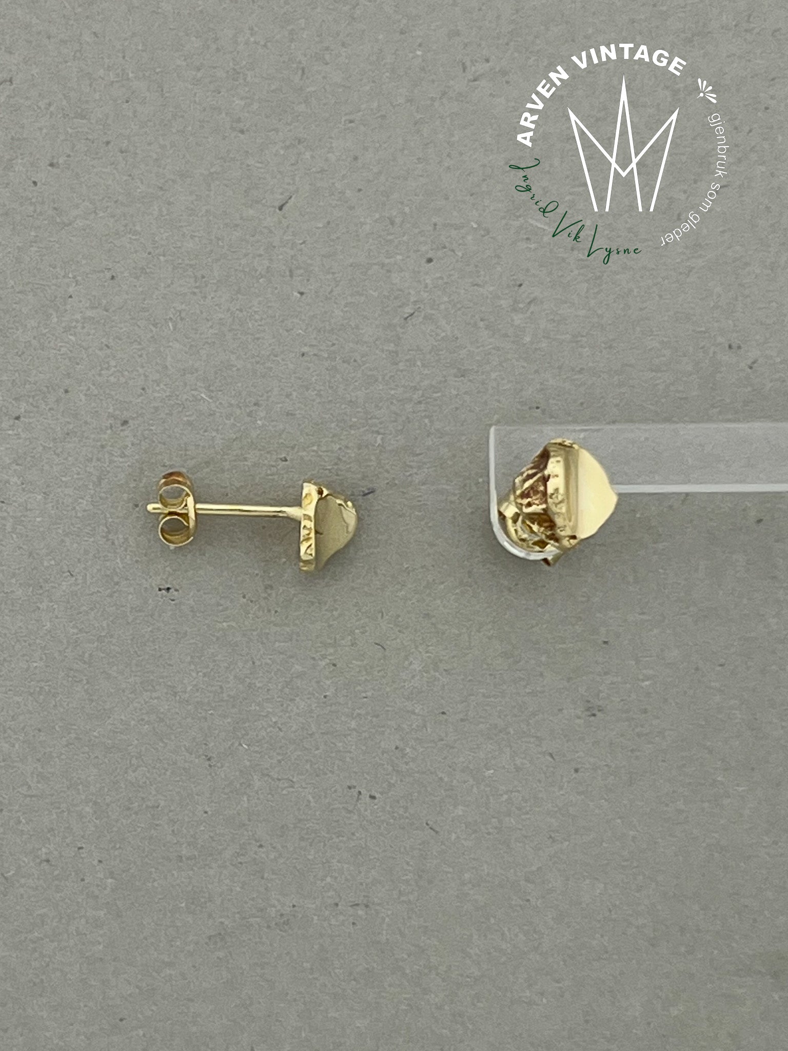 Vintage ørepynt gult gull