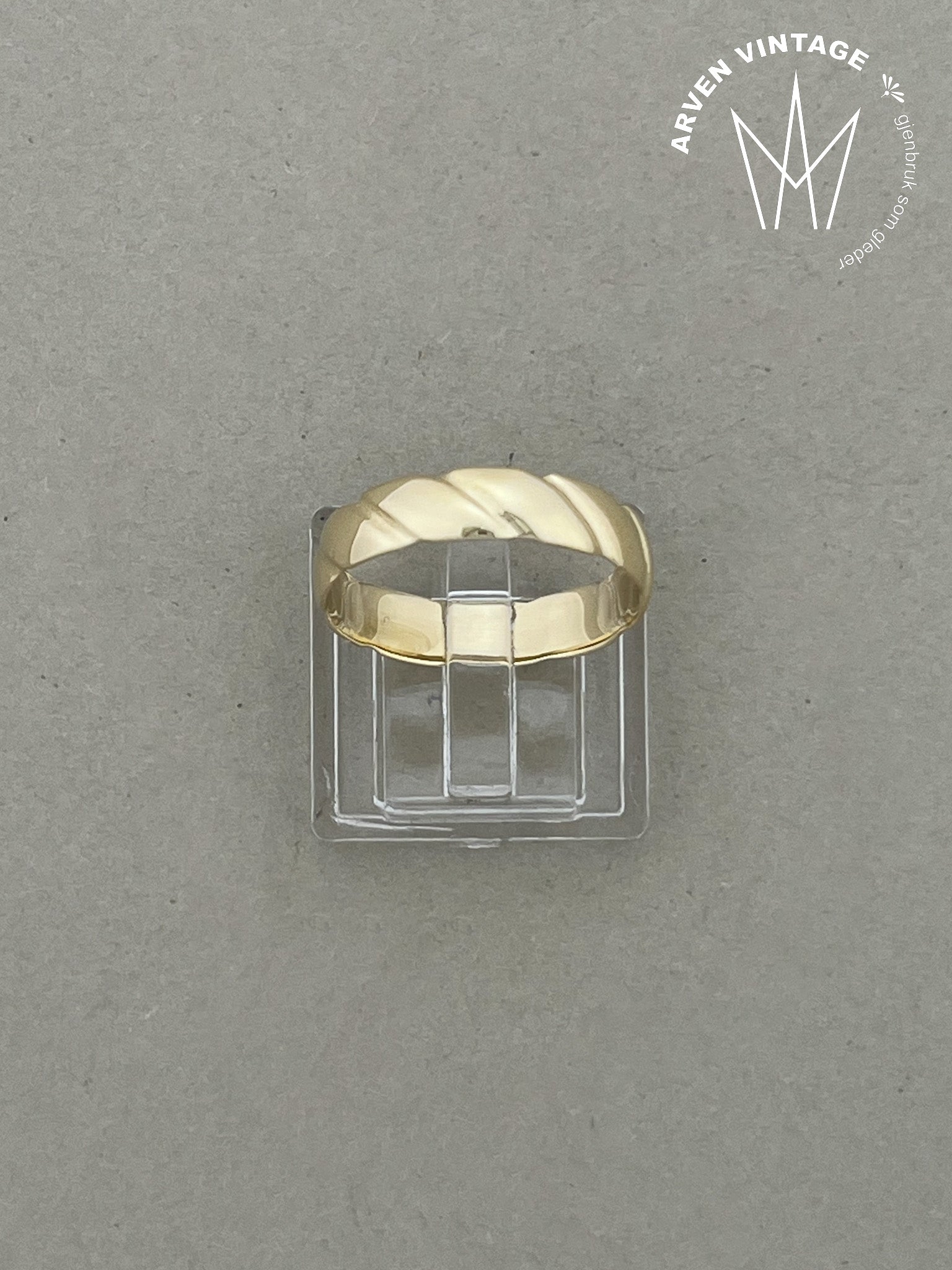 Vintage ring gult gull str 55