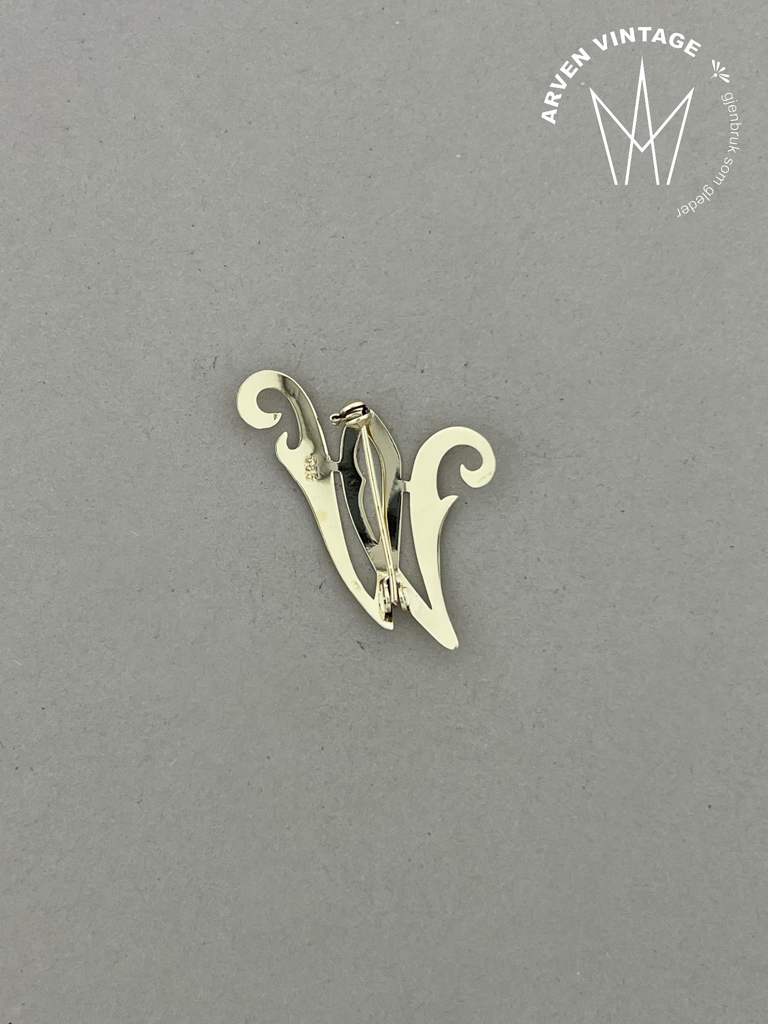 Vintage brosje gult gull