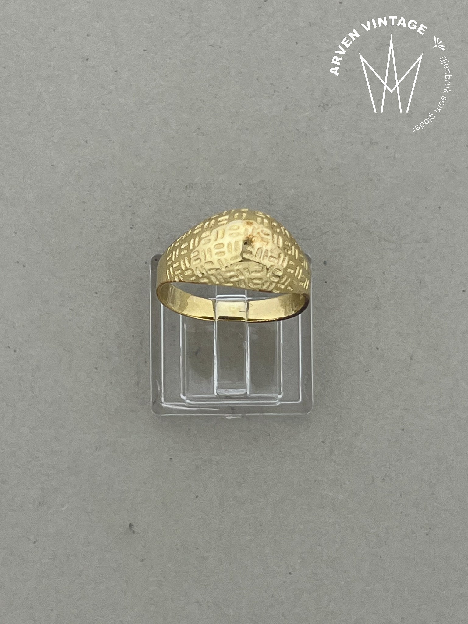 Vintage ring gult gull str 57