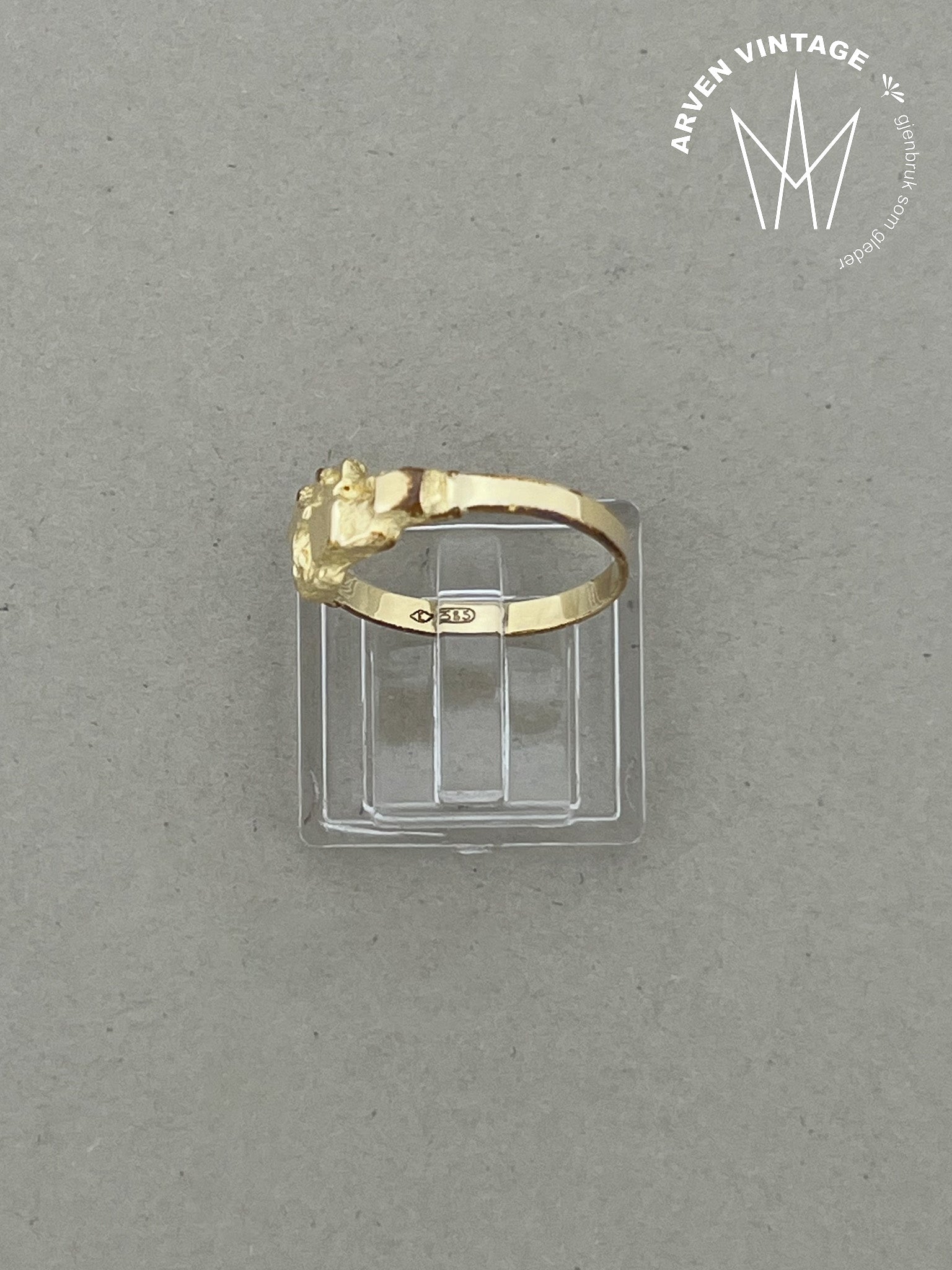 Vintage ring gult gull str 54