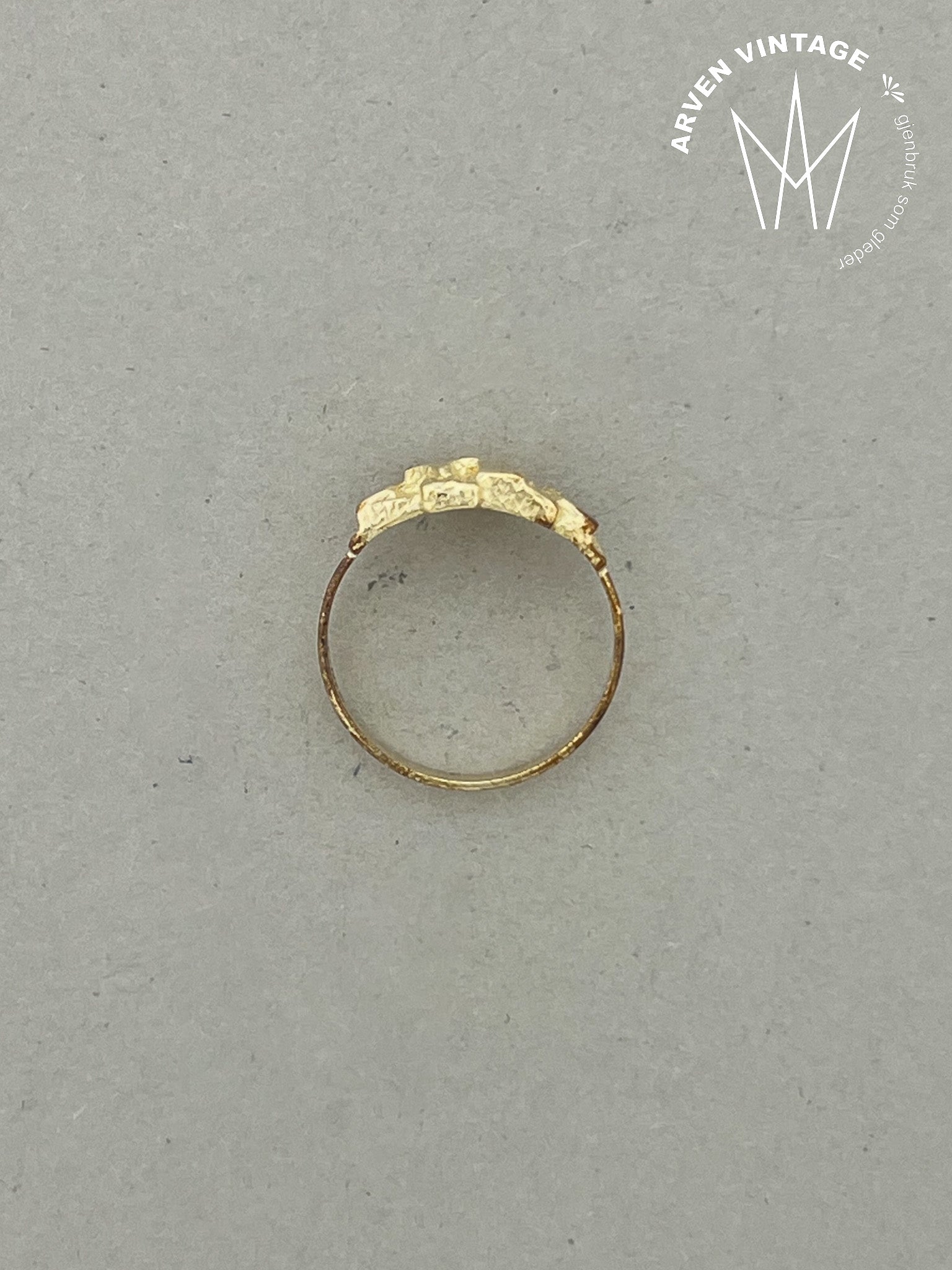 Vintage ring gult gull str 54