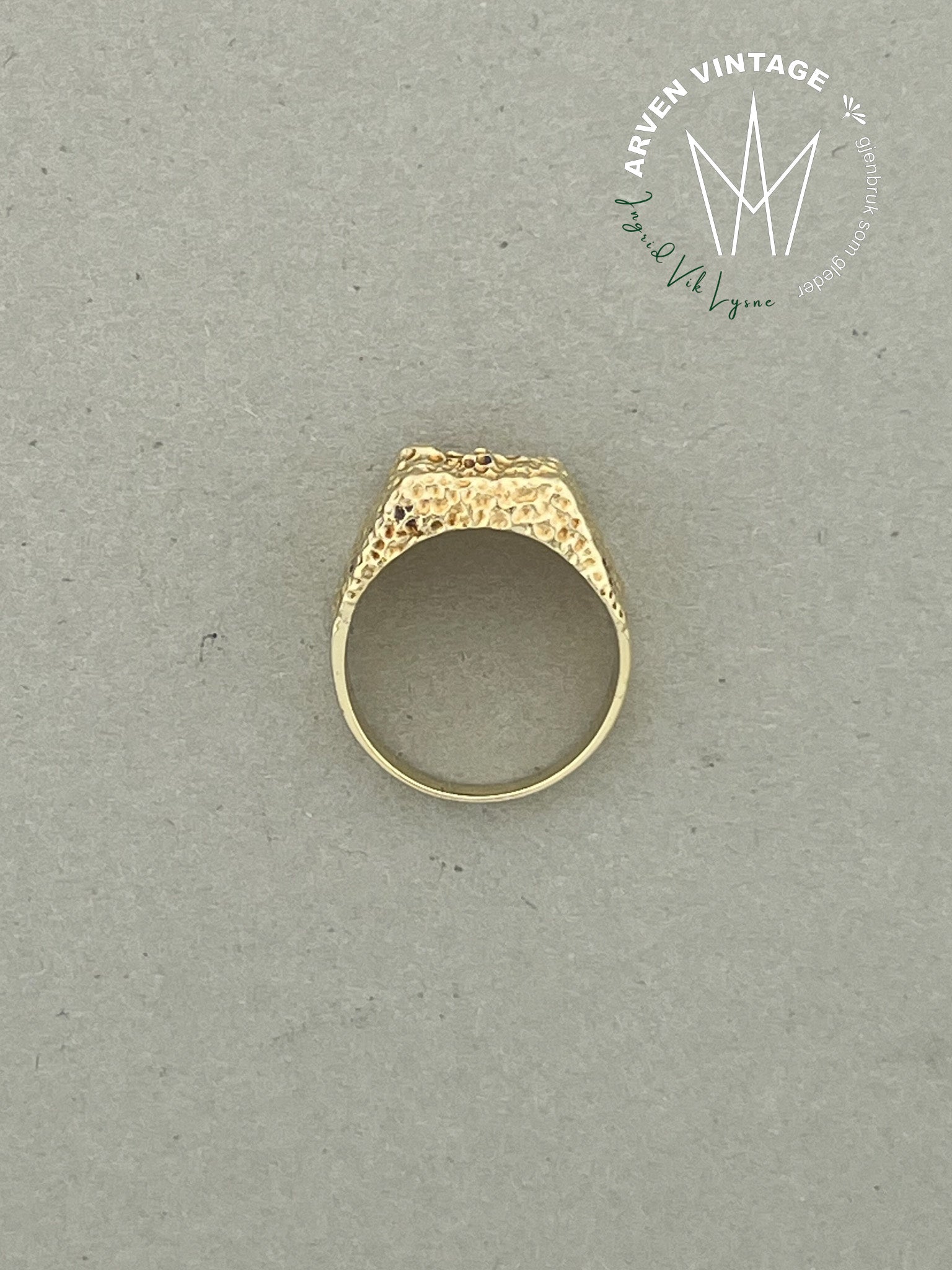 Vintage ring gult gull str 48