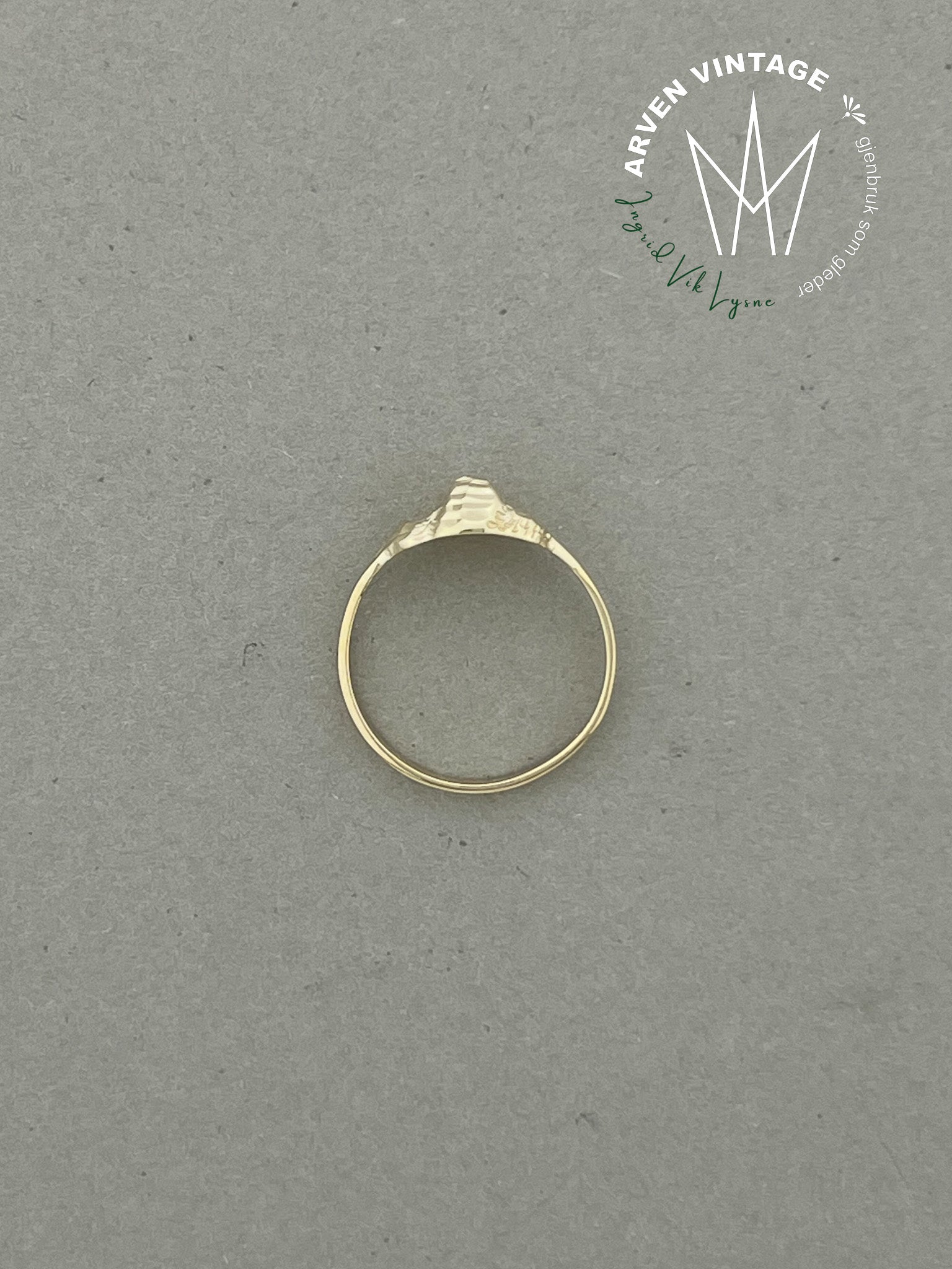 Vintage ring gult gull str 54