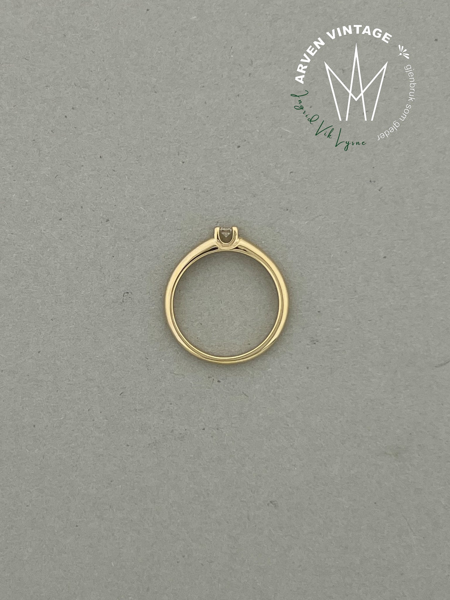 Vintage ring gult gull str 50