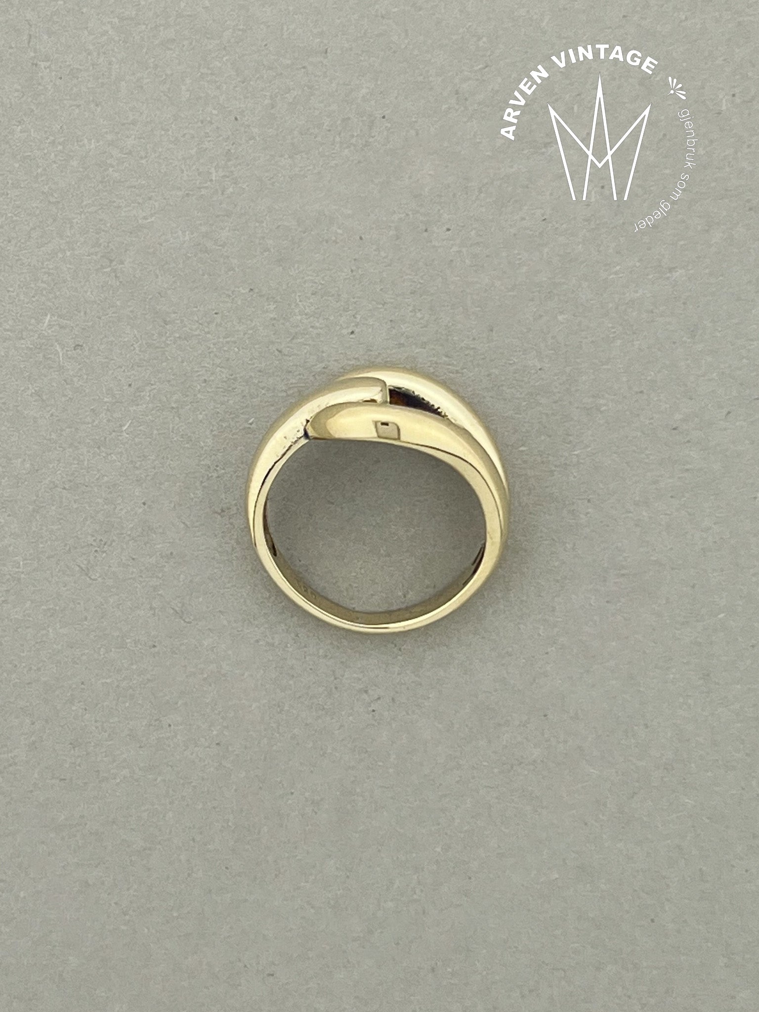 Vintage ring gult gull str 49