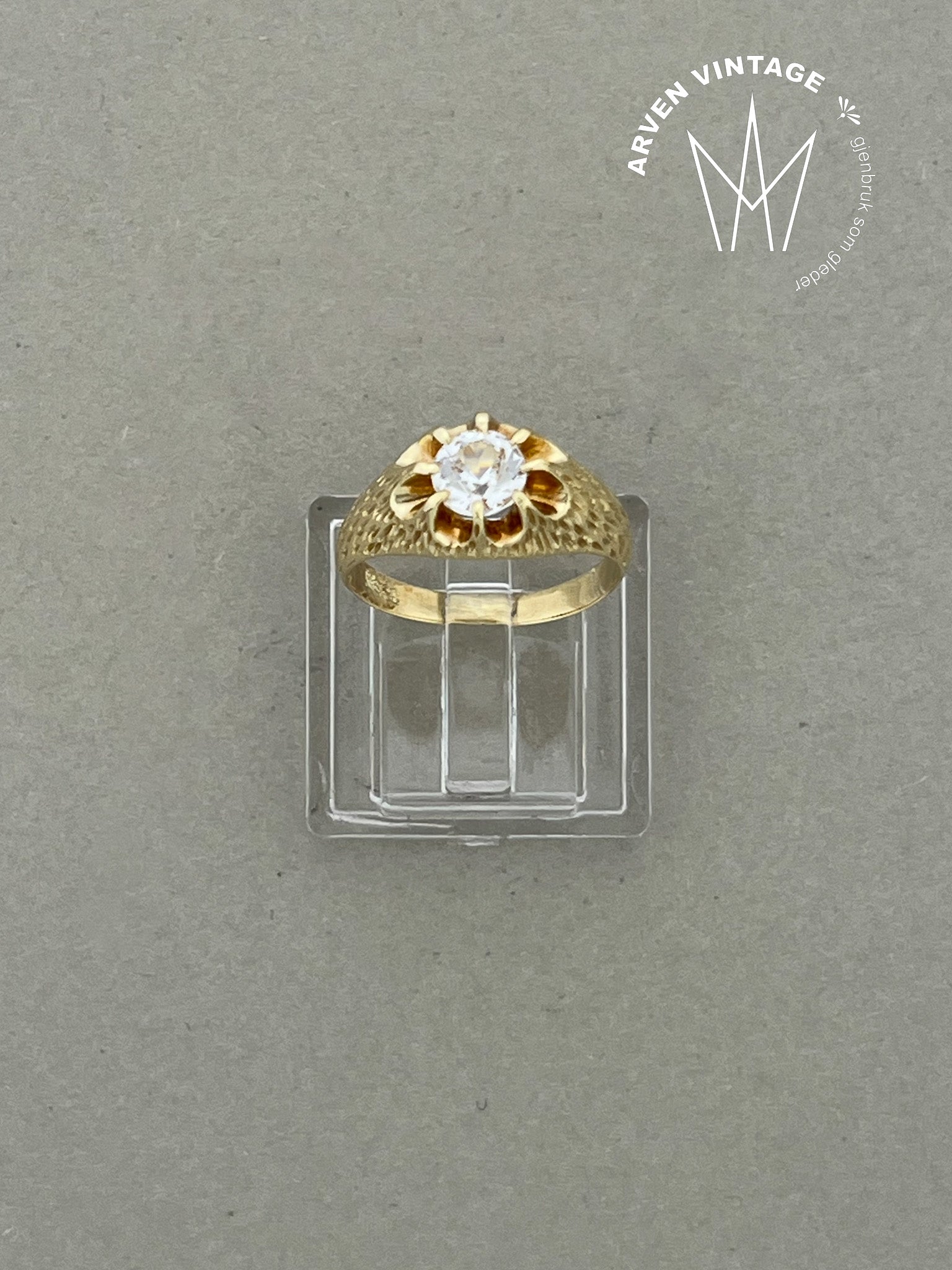 Vintage ring gult gull str 49