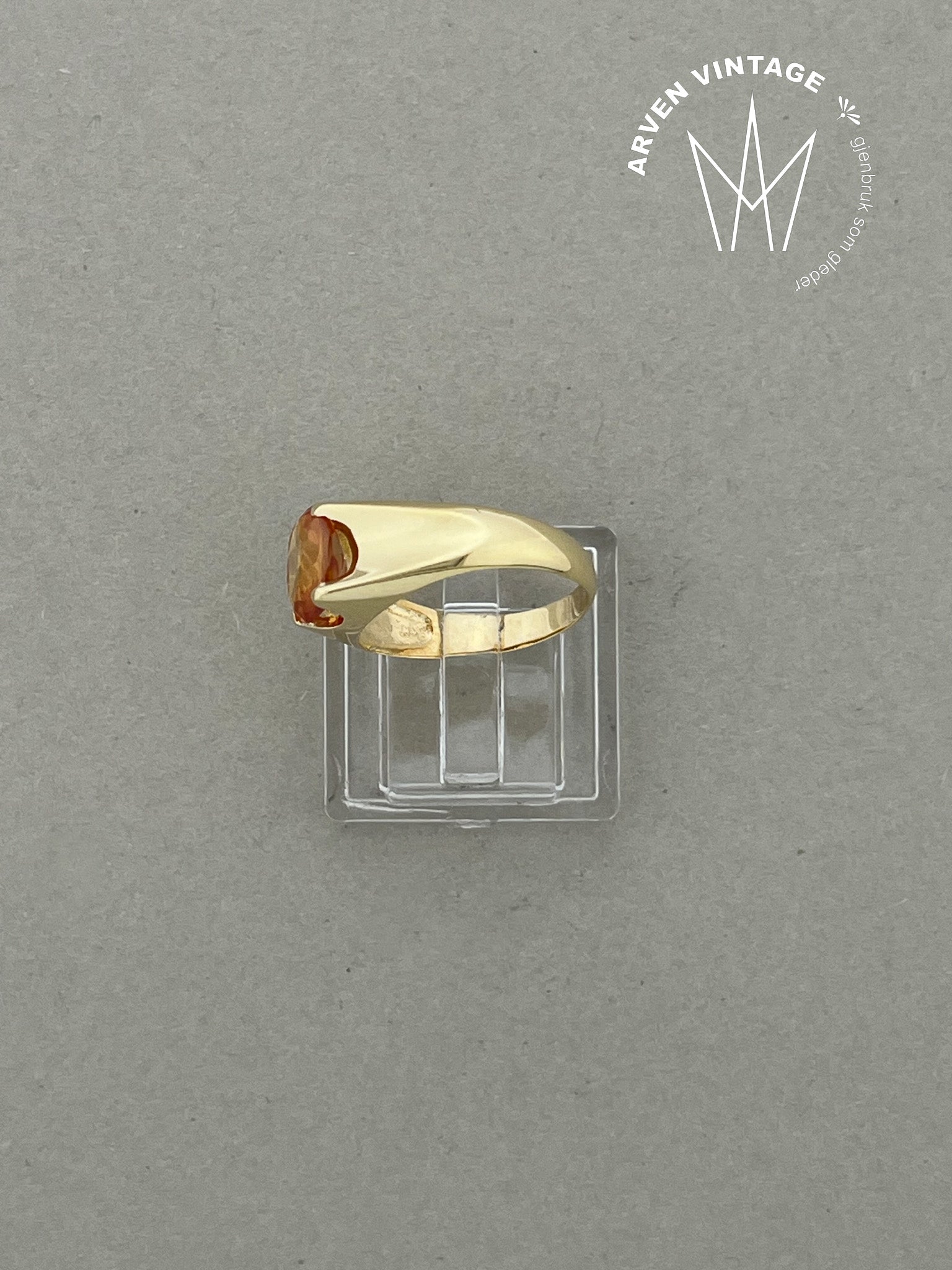 Vintage ring gult gull str 50