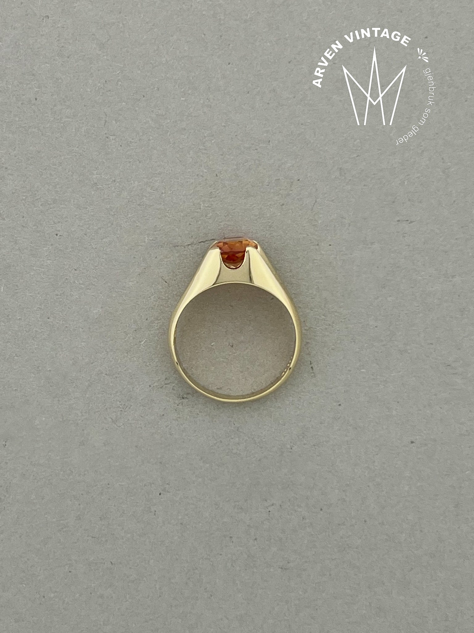 Vintage ring gult gull str 50