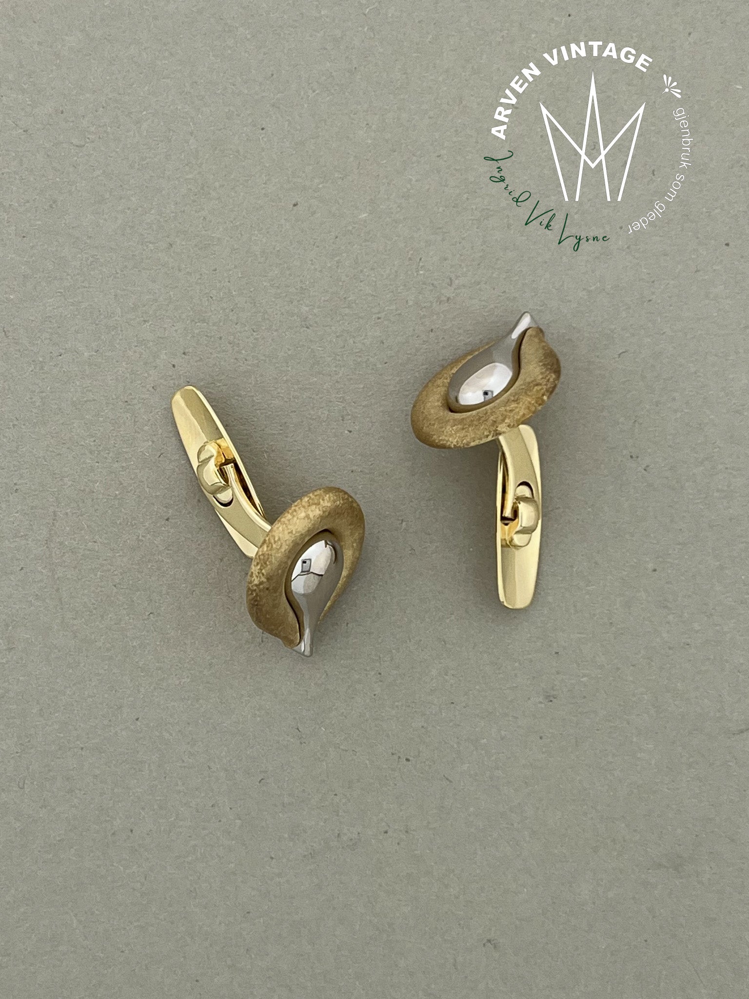 Vintage mansjetter gult gull