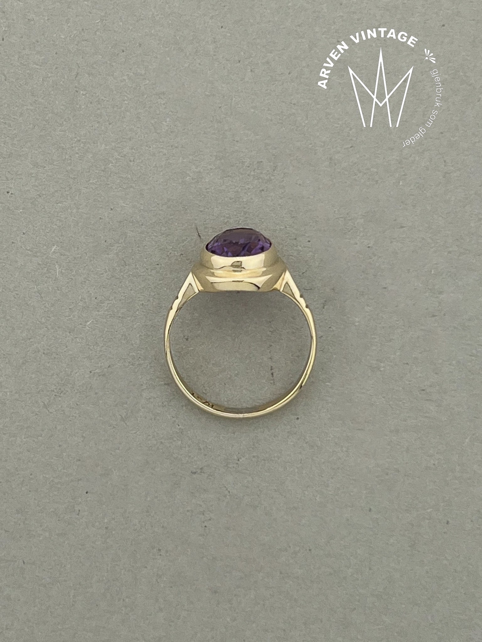 Vintage ring gult gull str 52