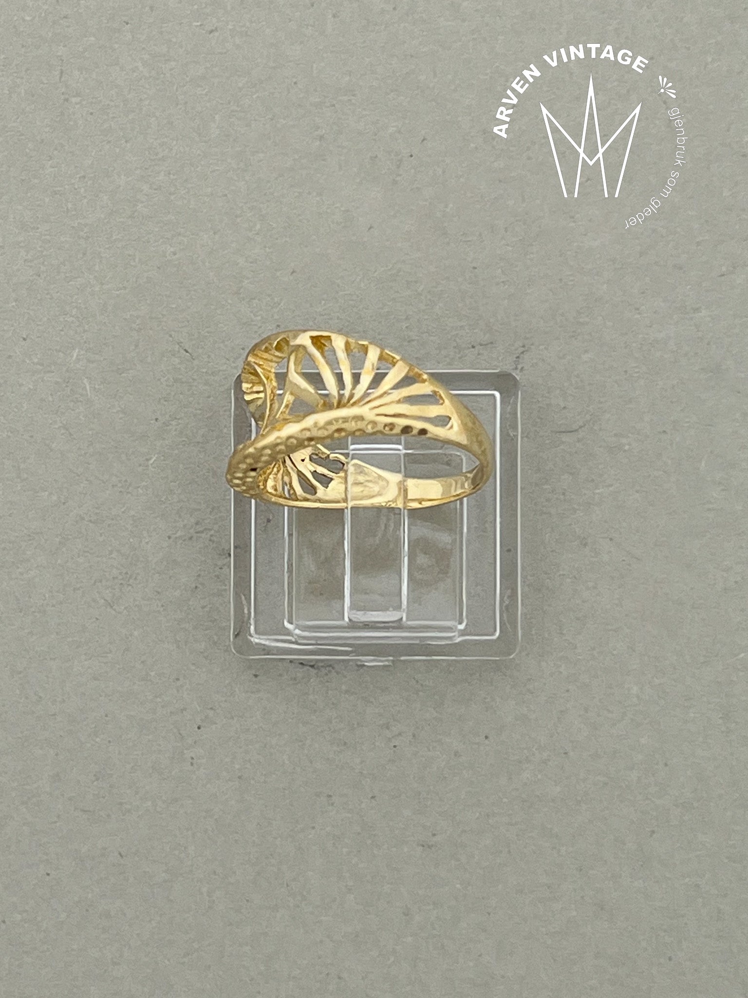 Vintage ring gult gull str 47