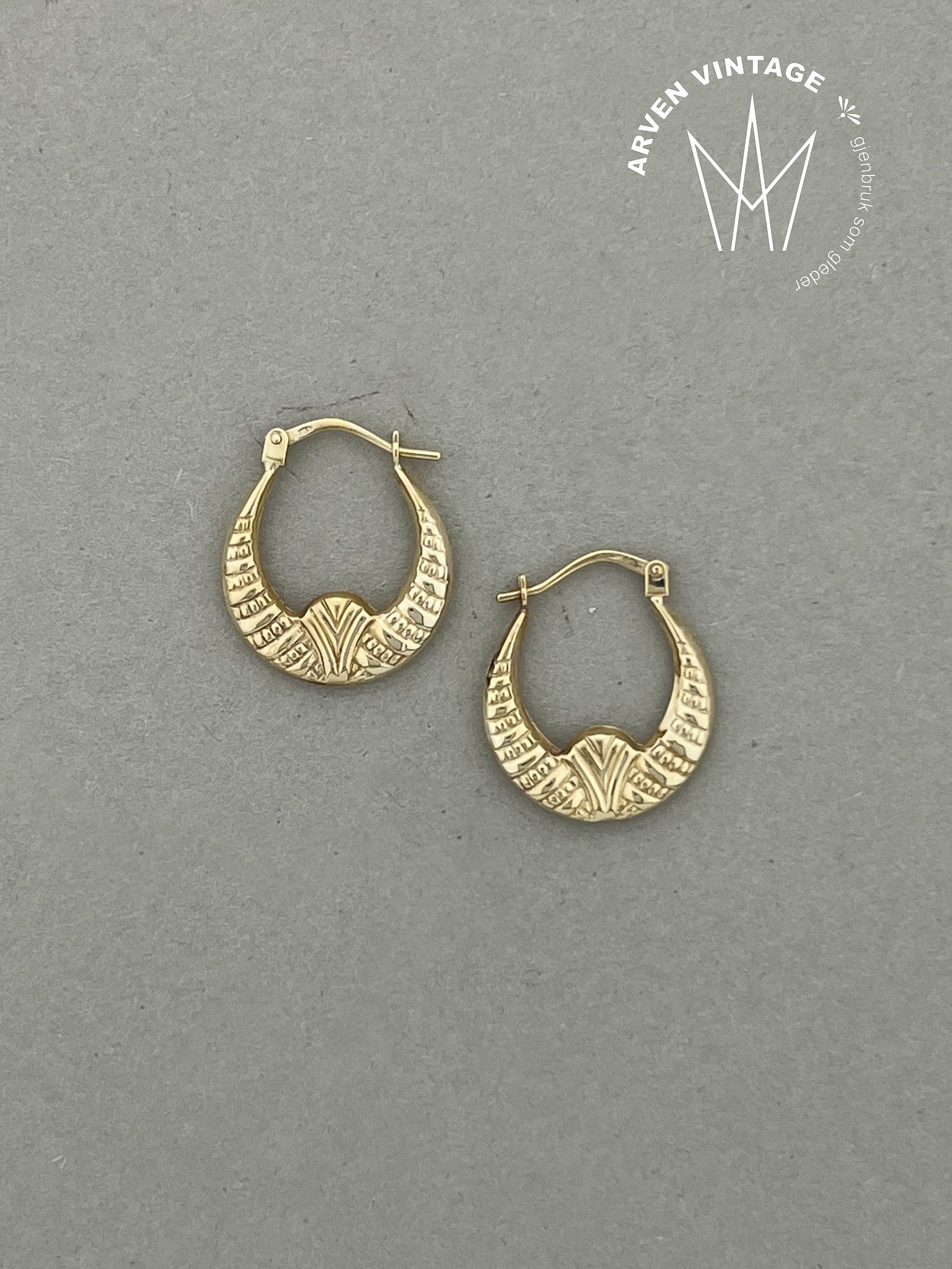 Vintage ørepynt gult gull