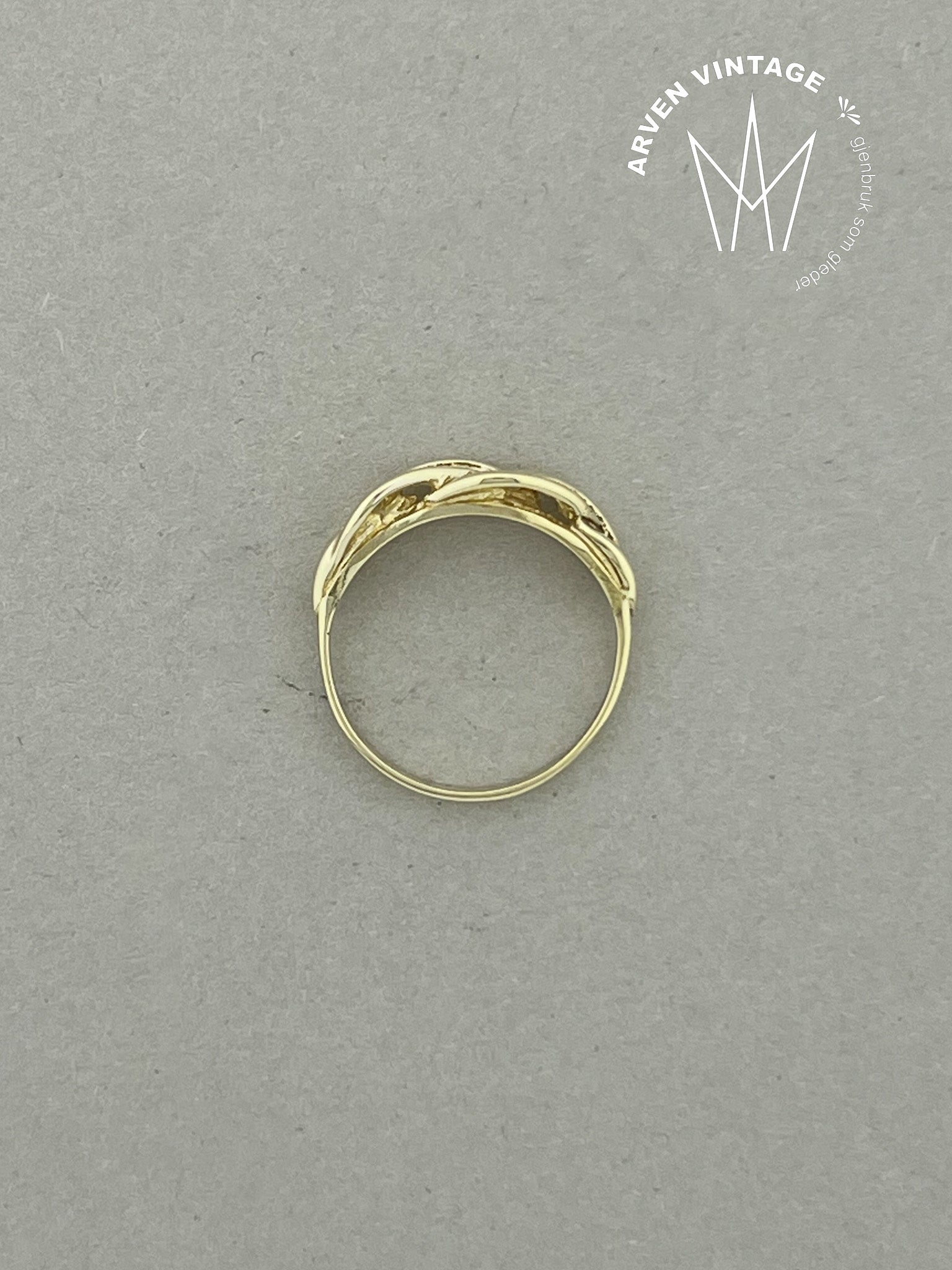 Vintage ring gult gull str 52