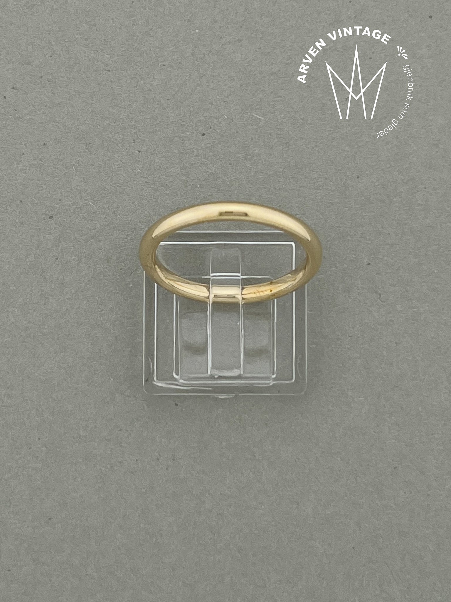 Vintage glatt ring gult gull 58