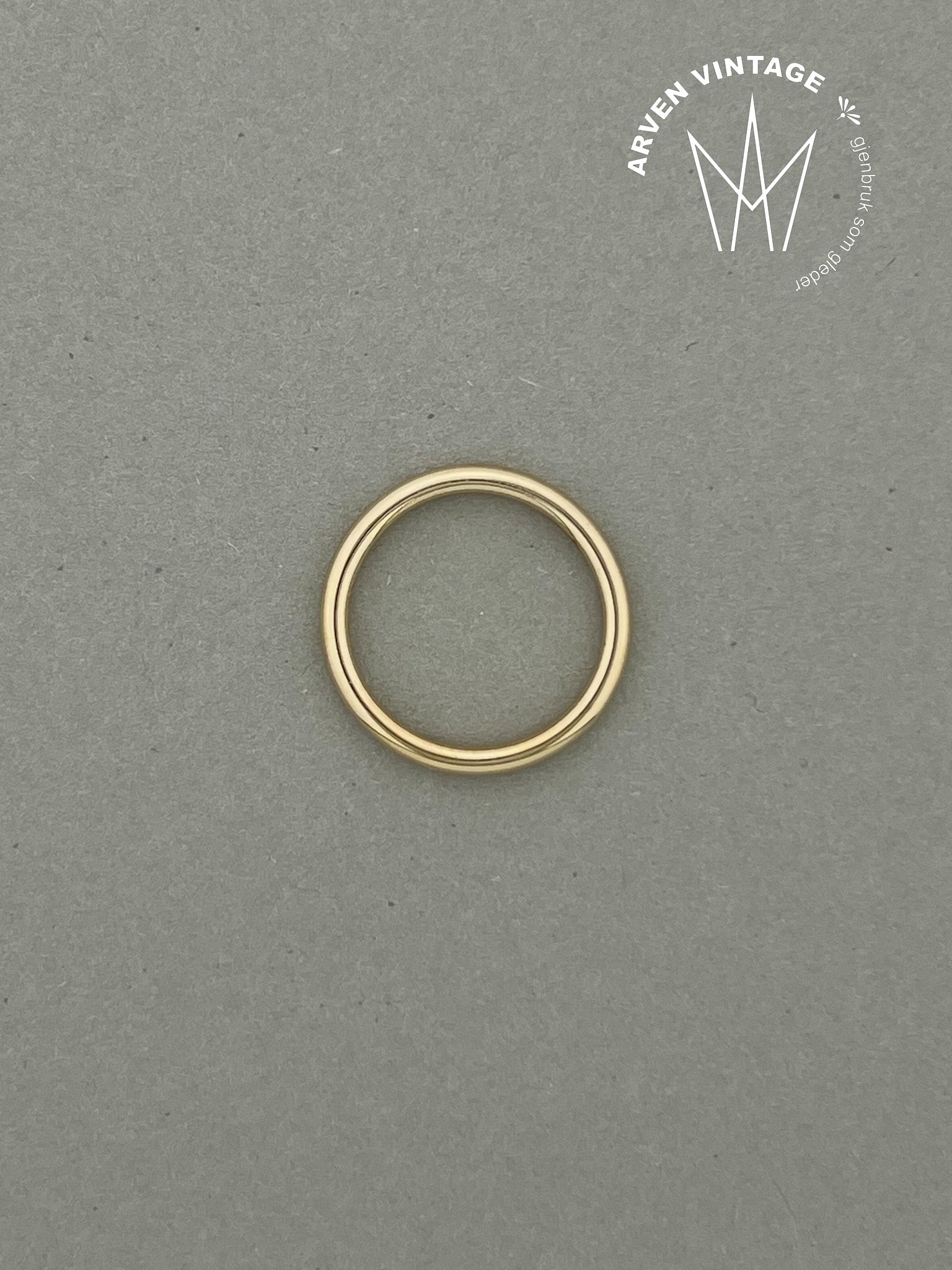 Vintage glatt ring gult gull 58