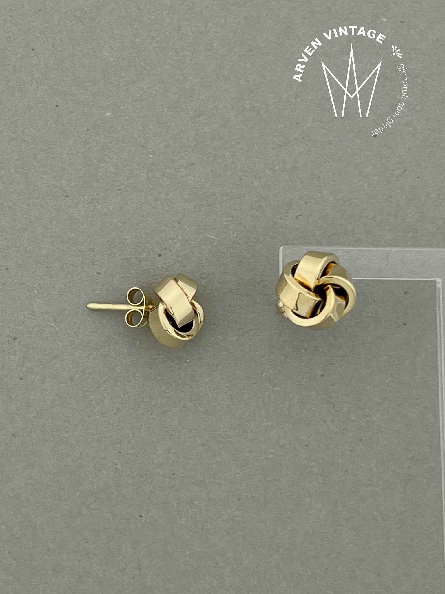 Vintage ørepynt gult gull